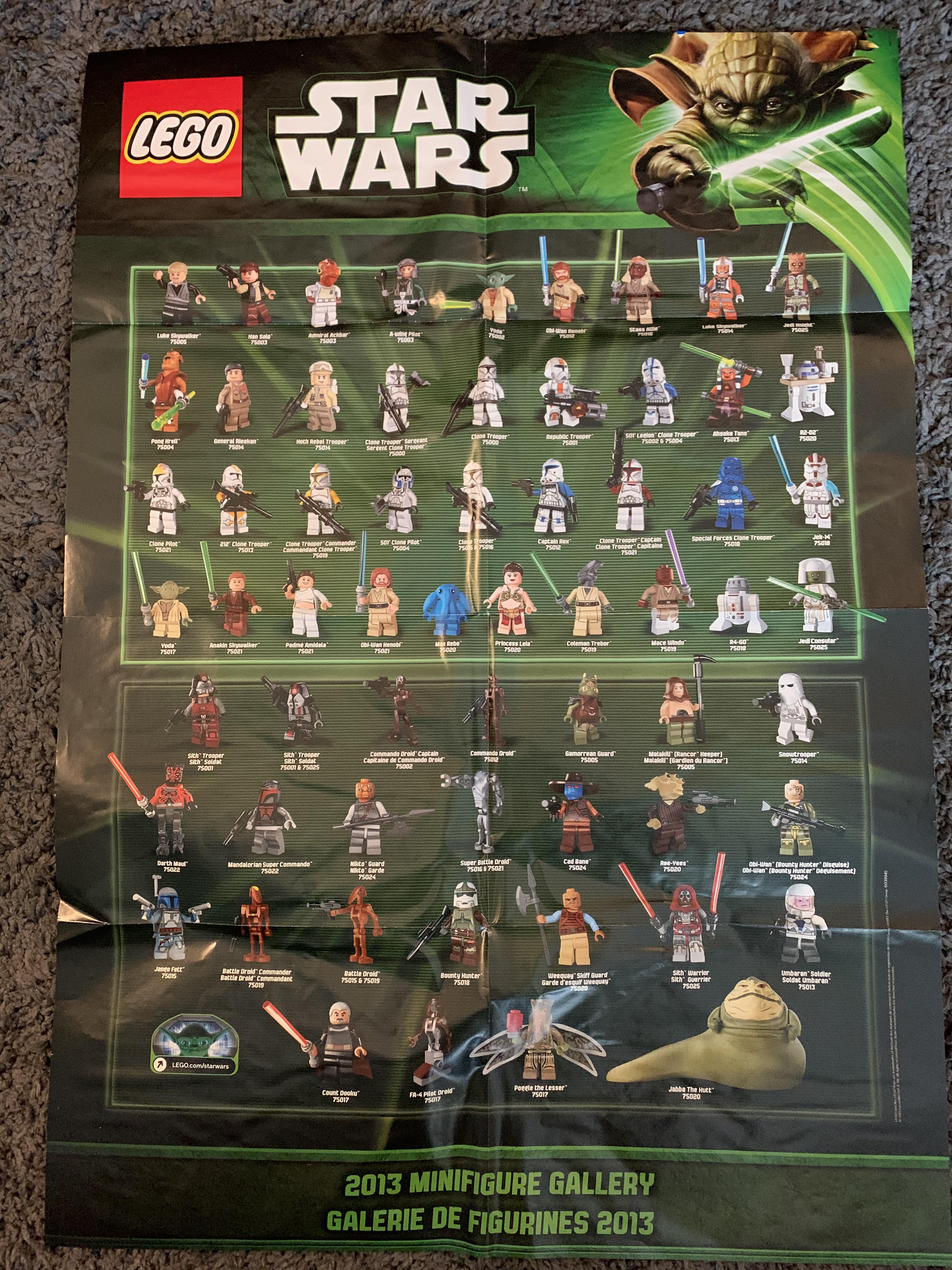 Just found my minifig poster from 2013 ) this was the best year for lego Star Wars IMO r/lego