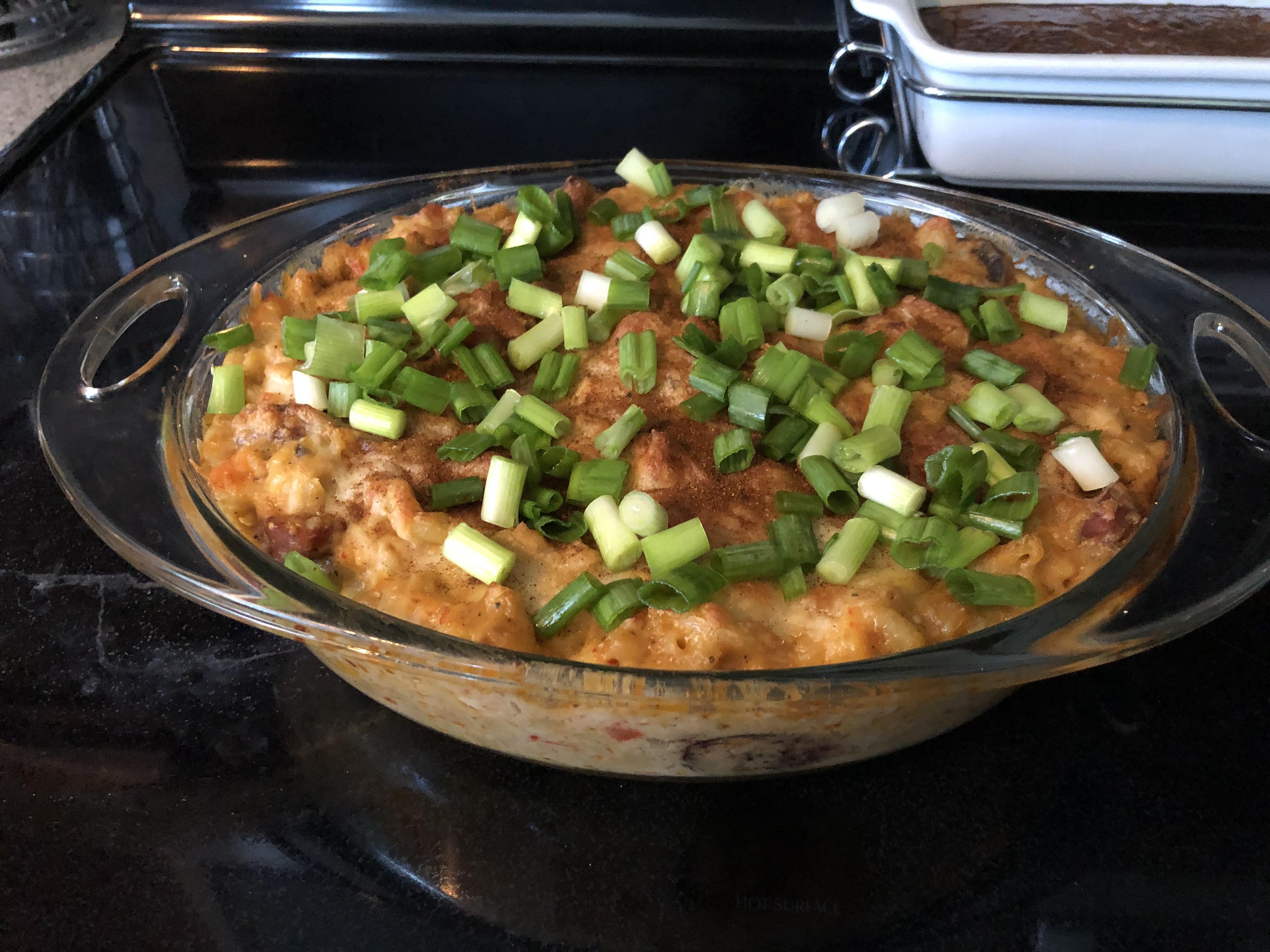Cajun mac and cheese with andouille sausage and crawfish. r/FoodPorn