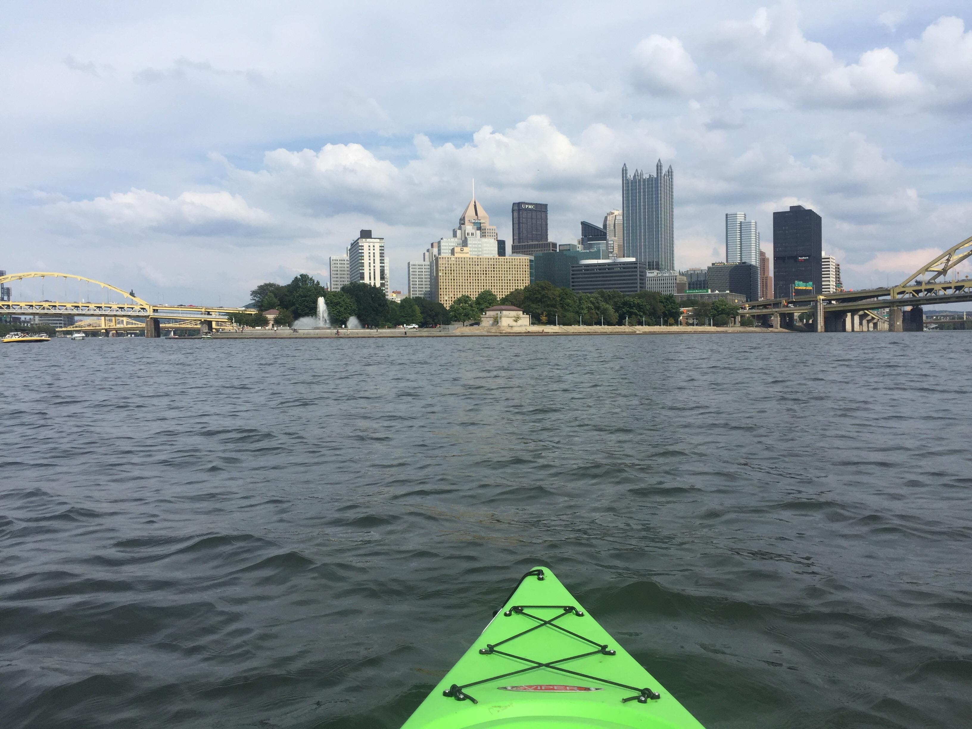 At the confluence of the three rivers in Pittsburgh r/Kayaking