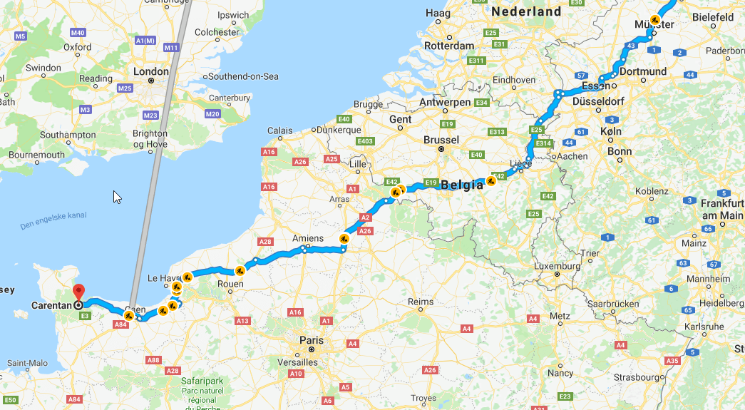 Road trip from Norway to Normandy. Is there anything along the road