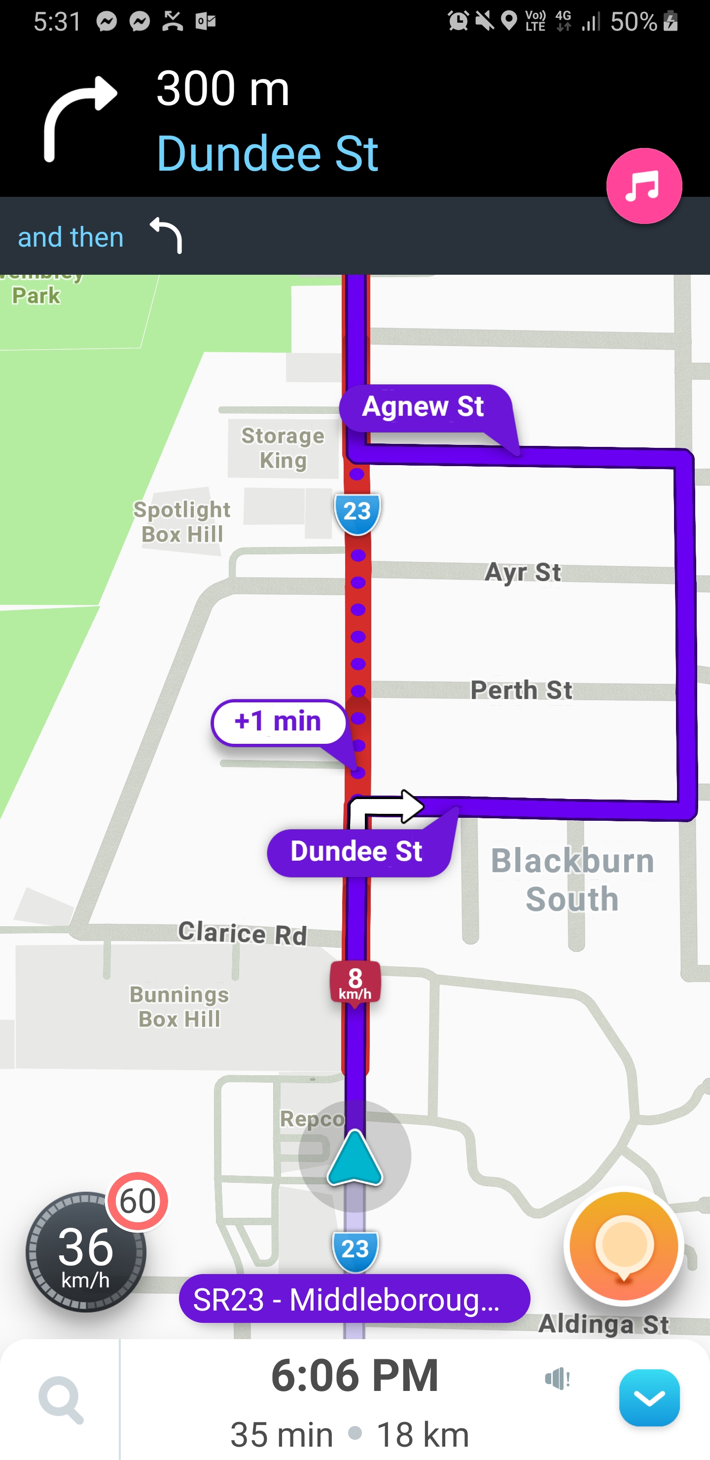 Waze taking me on ridiculous detours. The "leave now to get to