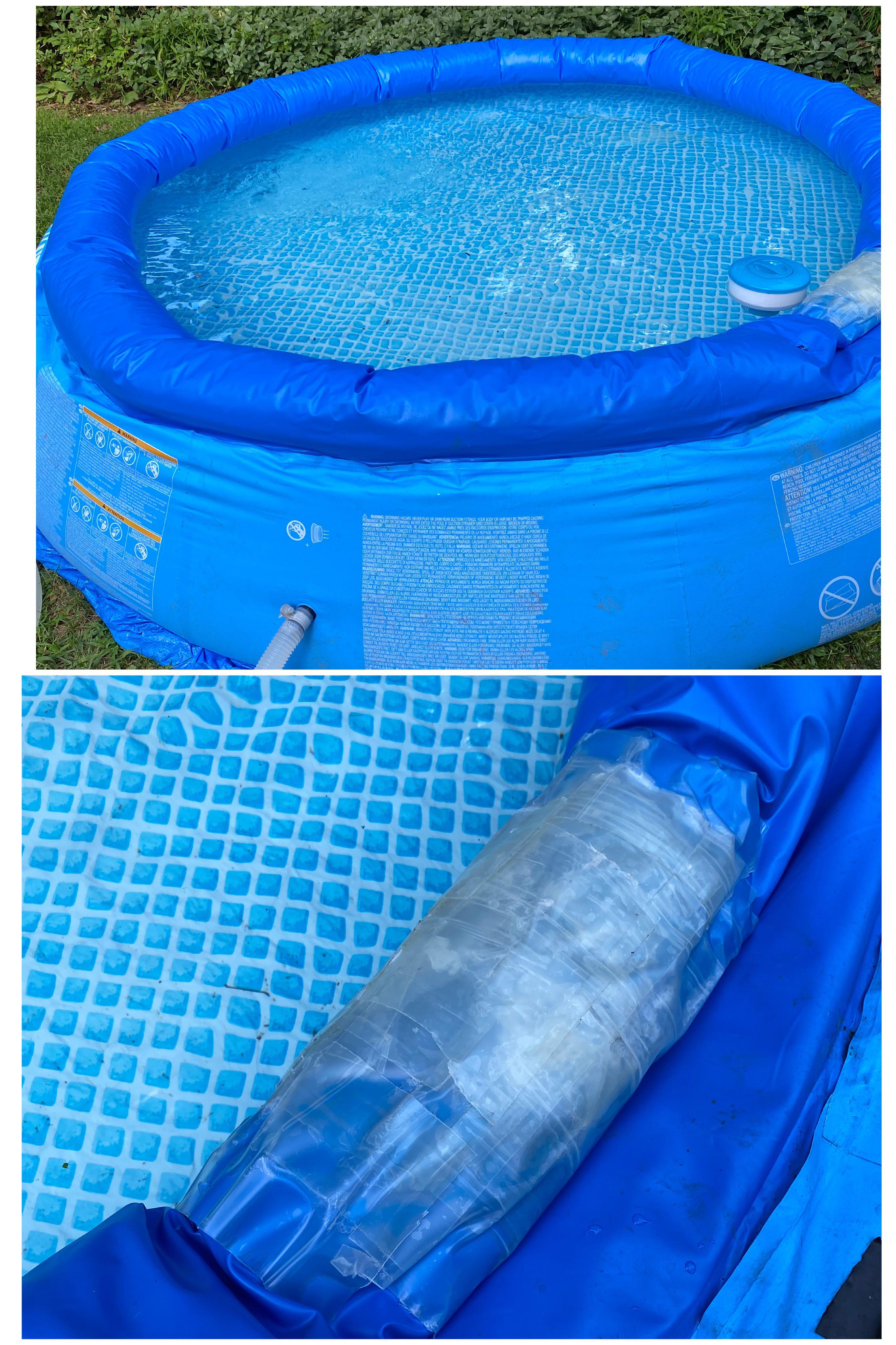 I have an above ground pool with an inflatable ring at the top. A storm