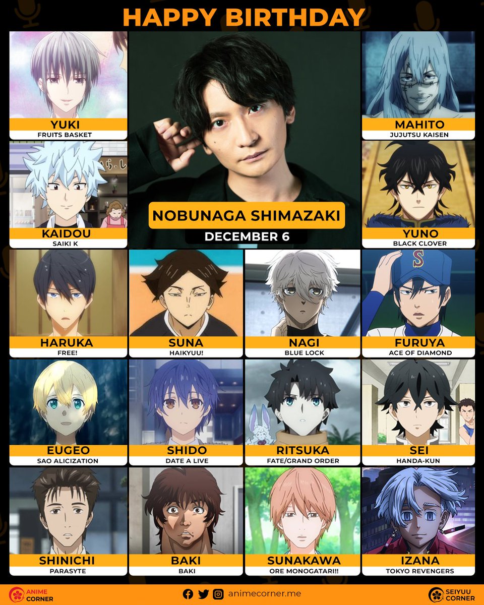 Happy 35th birthday to nobunaga shimazaki, voice behind our very own