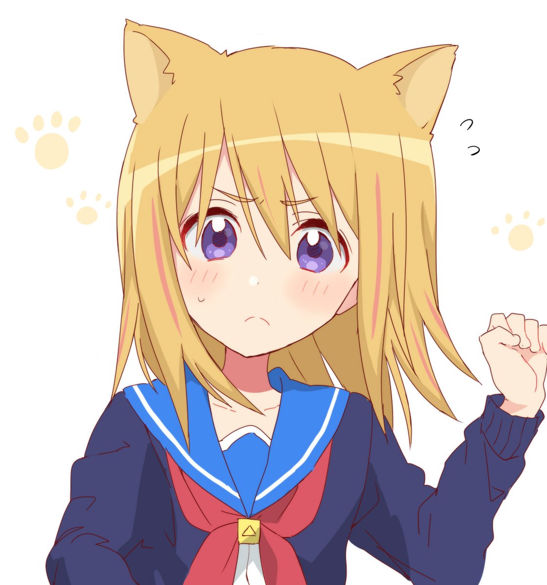 Cat Yayaka blushing Flip_Flappers