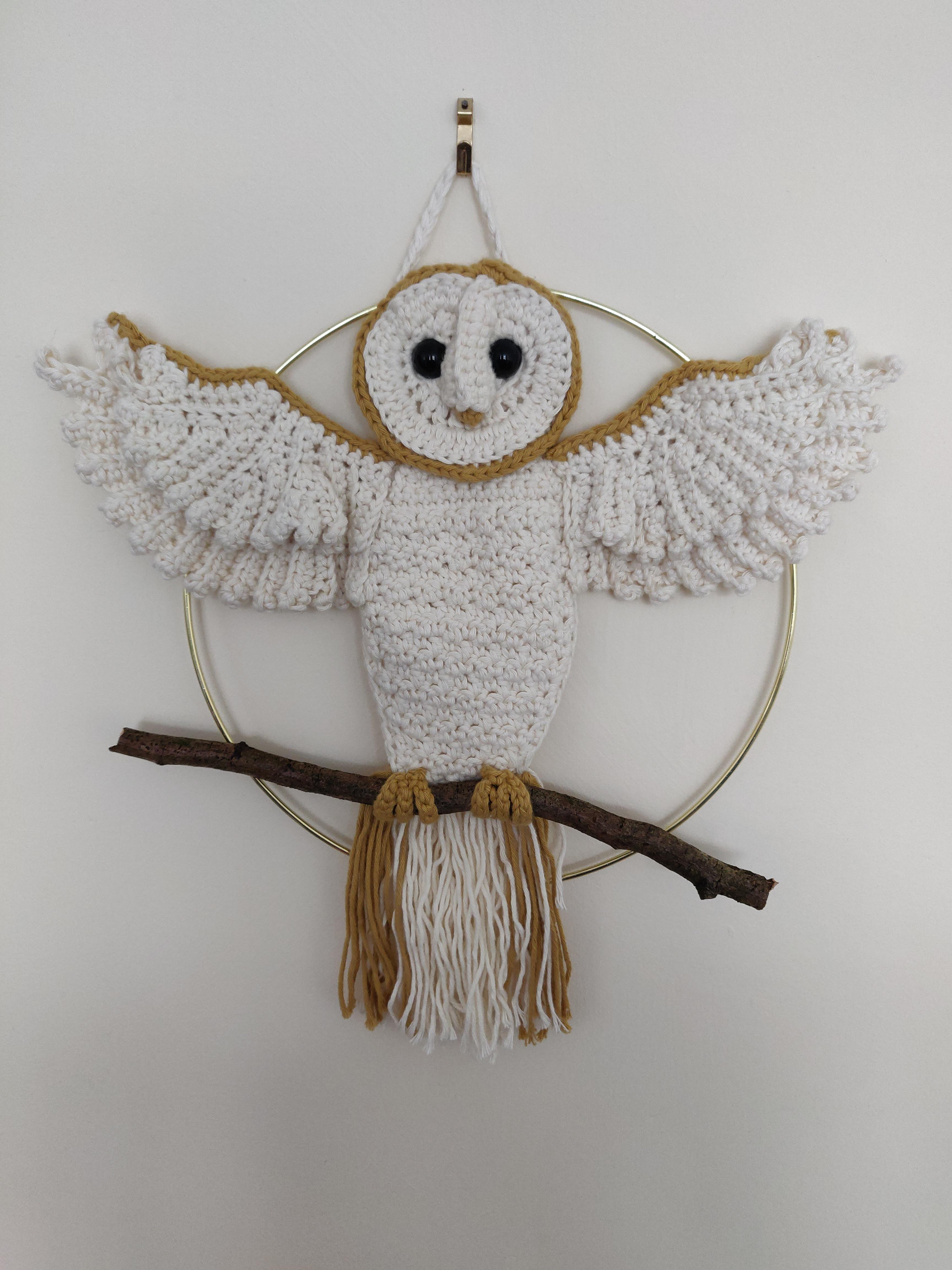 Barn owl wall hanging r/crochet