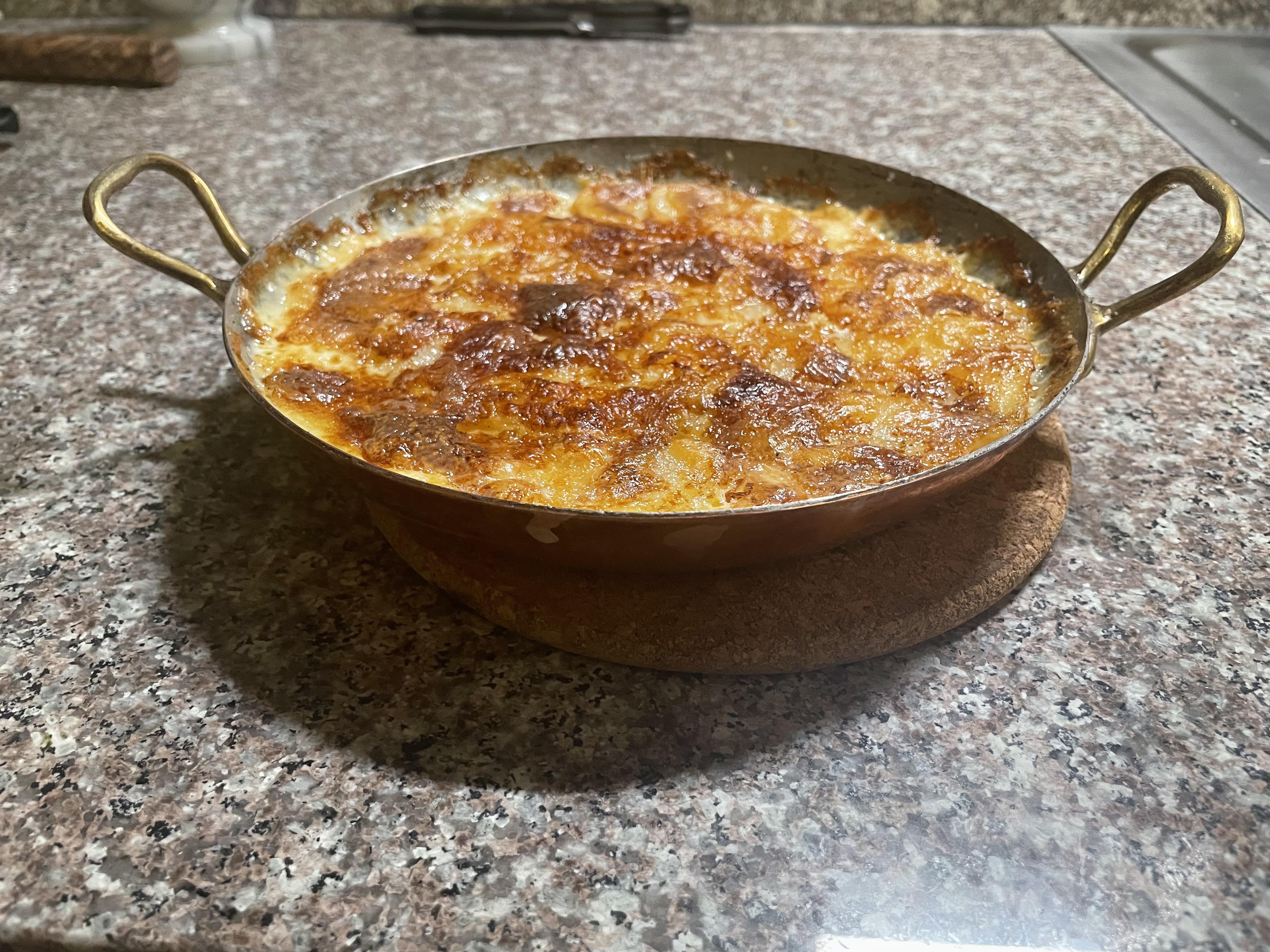 Gratin Jurassien in my new 8 inch Gratin copper pan Coppercookware
