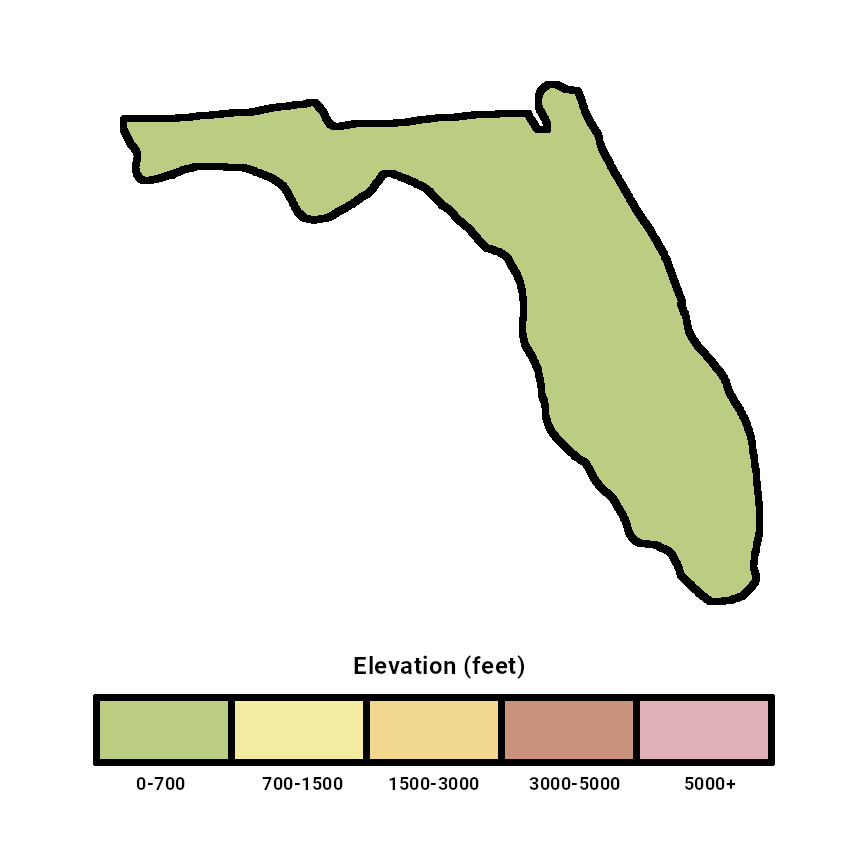 Florida elevation map MapPorn