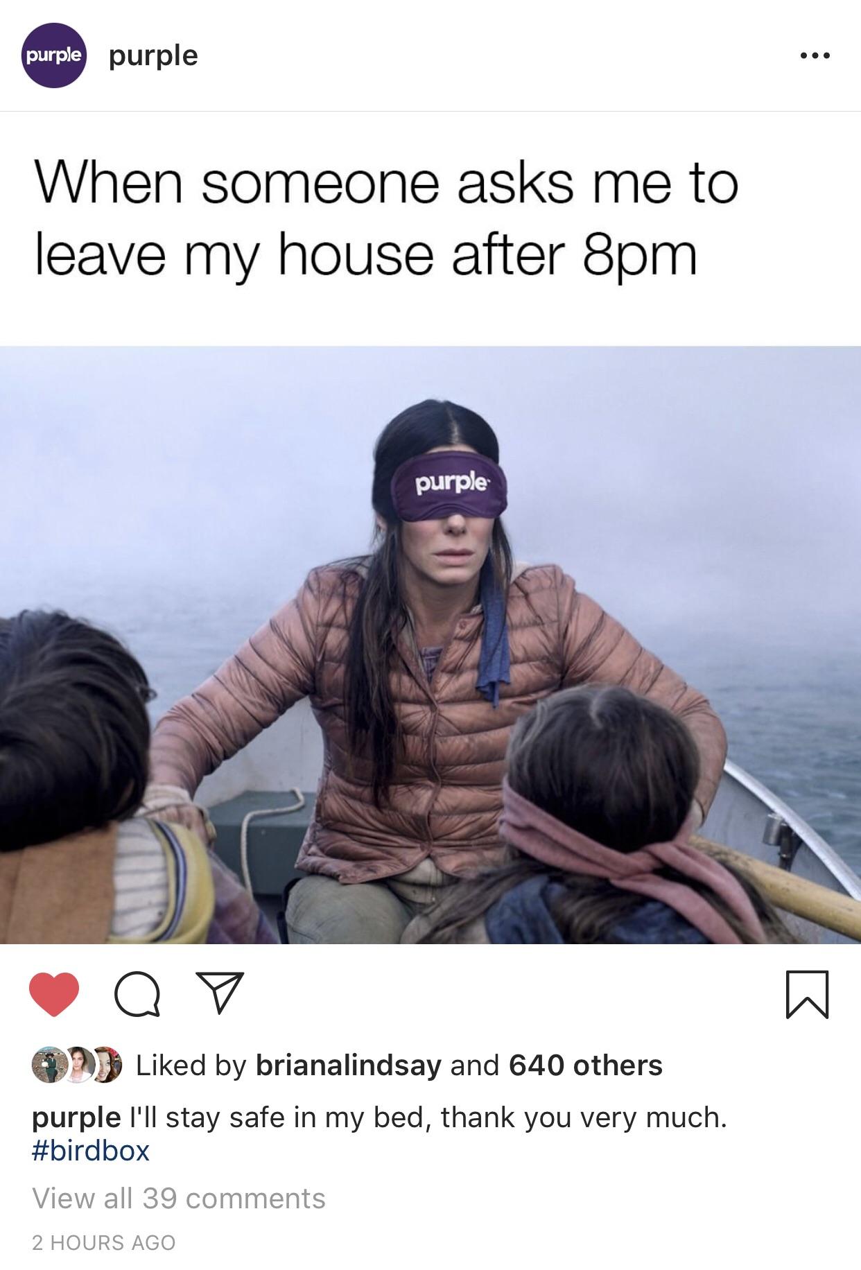 Purple Mattress BirdBox Meme BirdBoxMemes