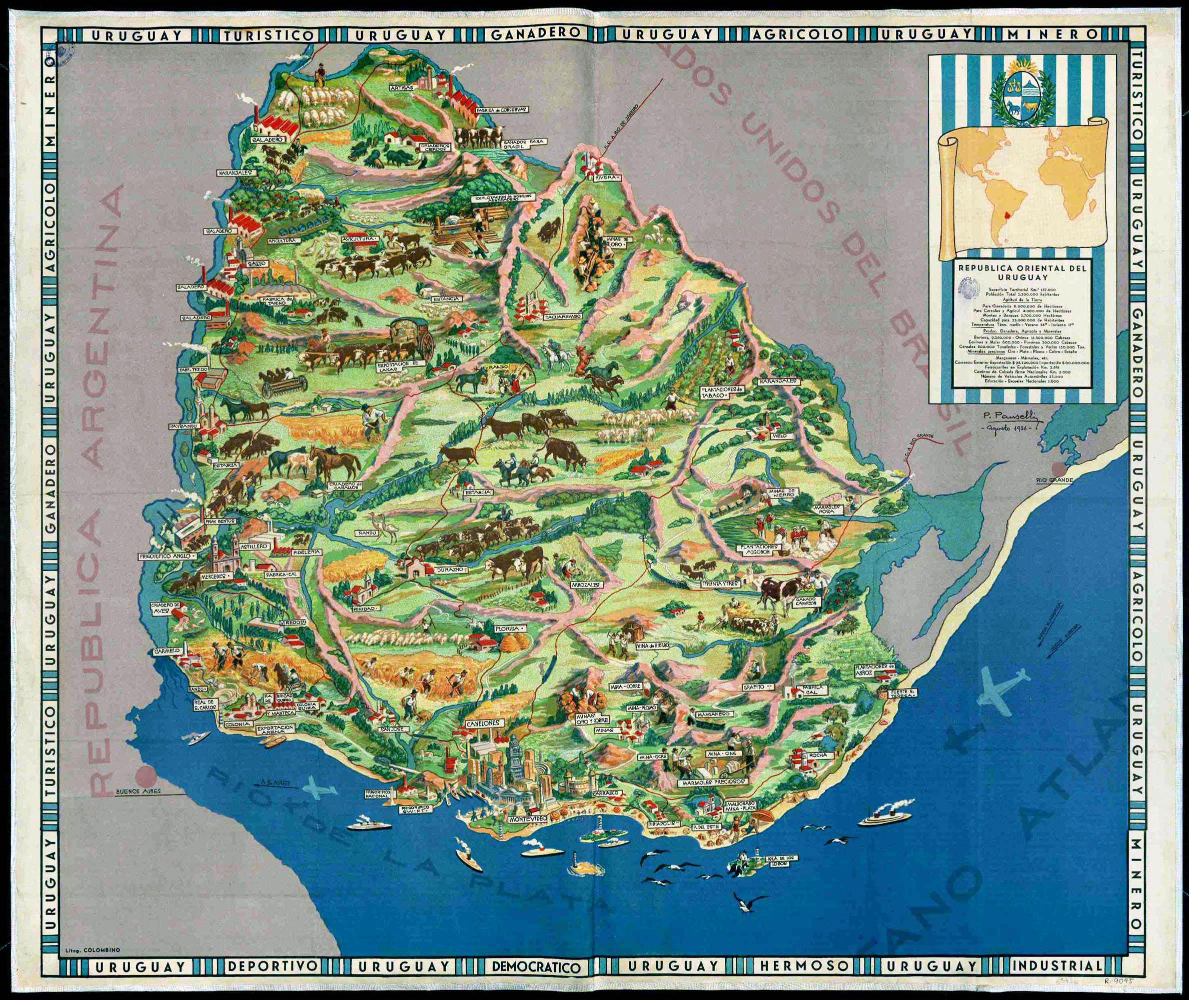 Illustrated Map of Uruguay r/MapPorn