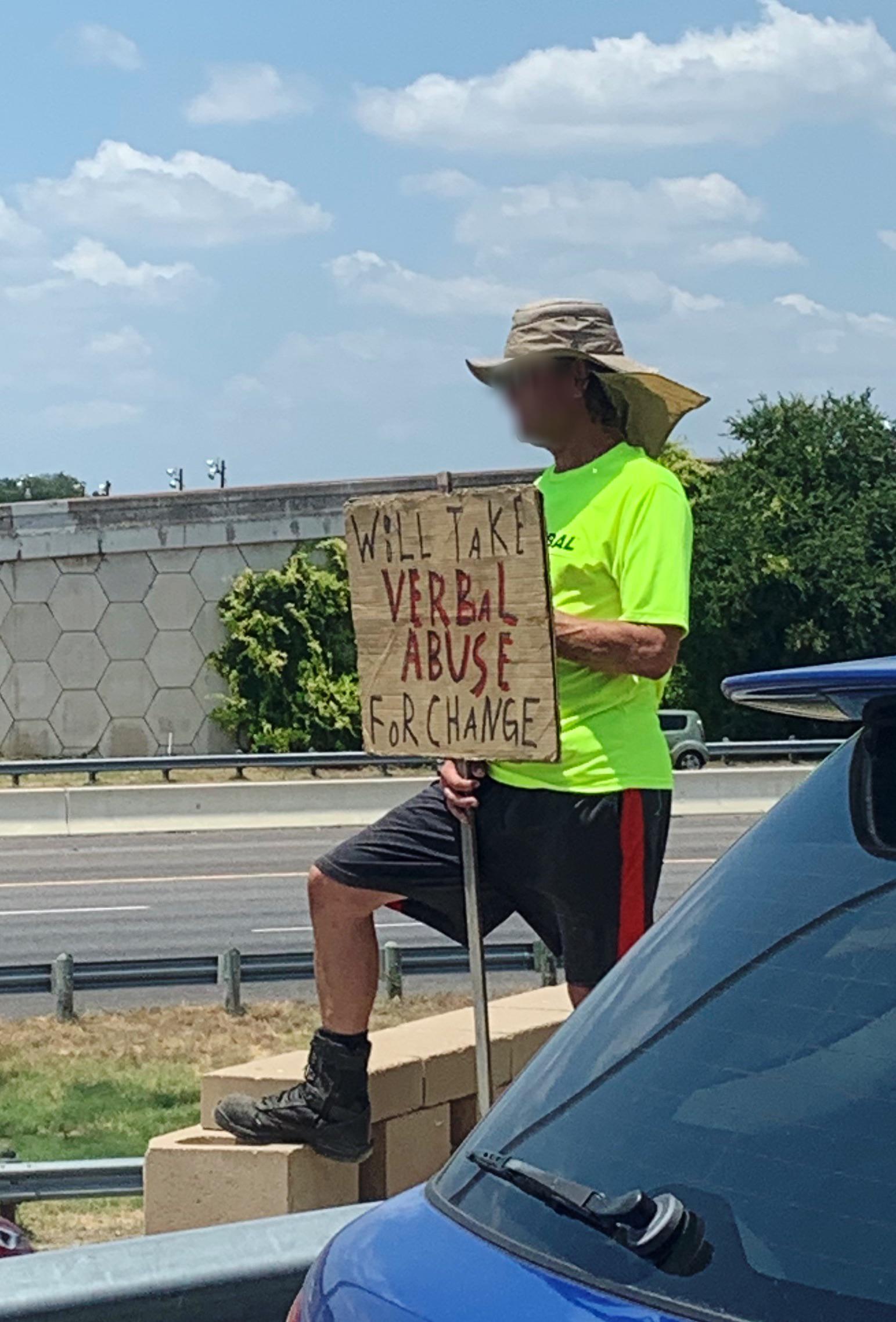 Will take verbal abuse for change ABoringDystopia