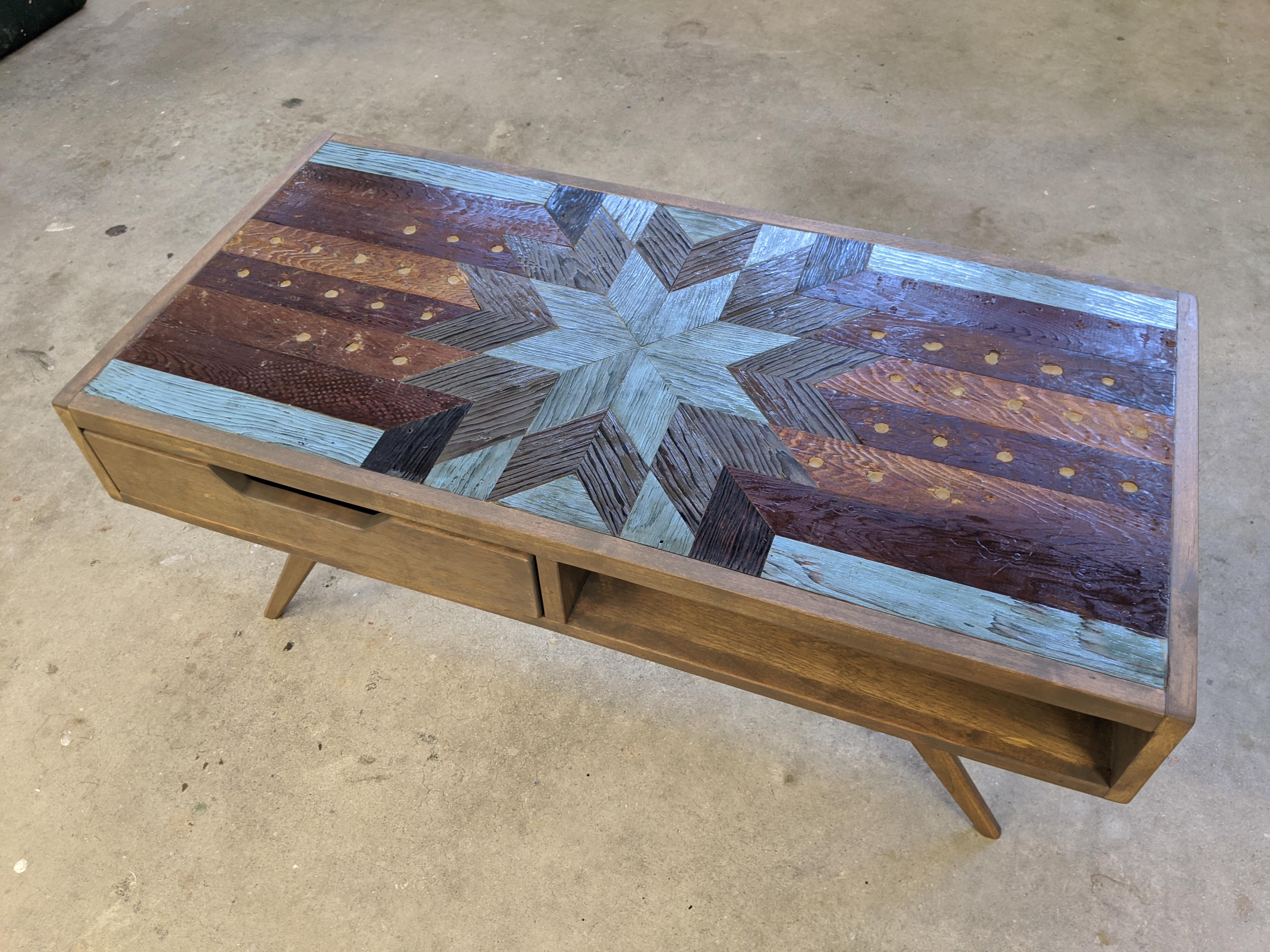 I used my grandmother's quilting frames to make this quilt inspired