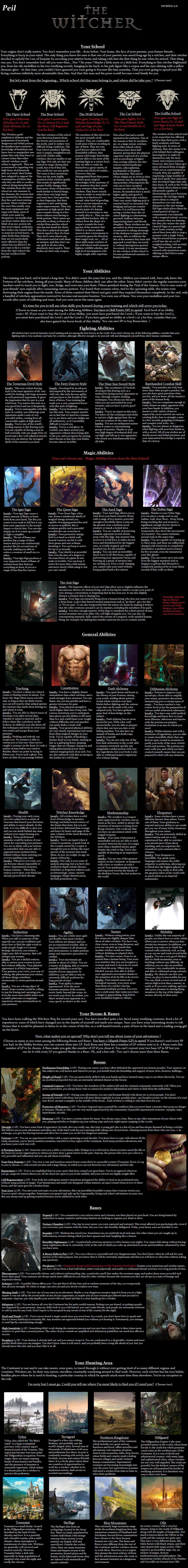 The Witcher CYOA (Choose Your Own Adventure) Create your own witcher