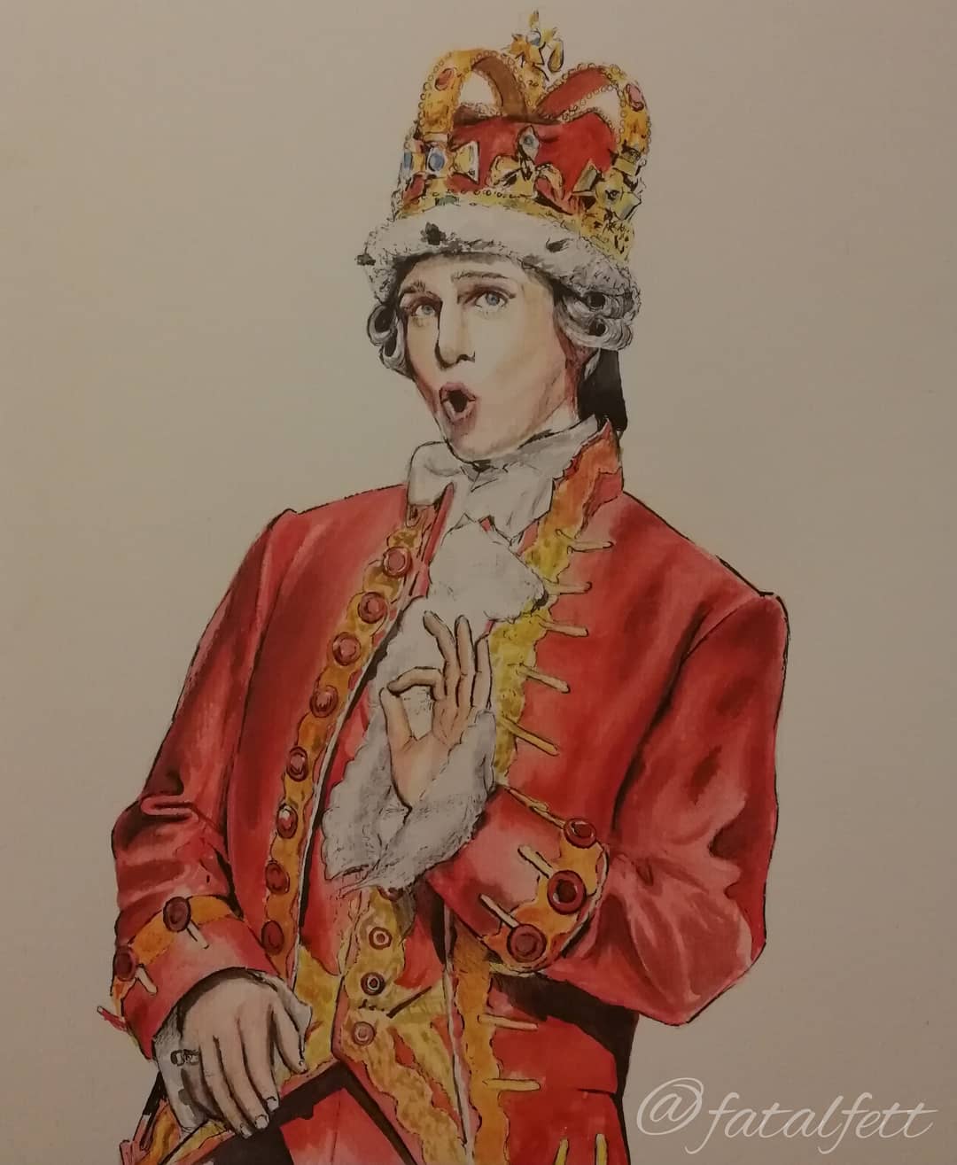 King III watercolor painting made by me r/hamiltonmusical