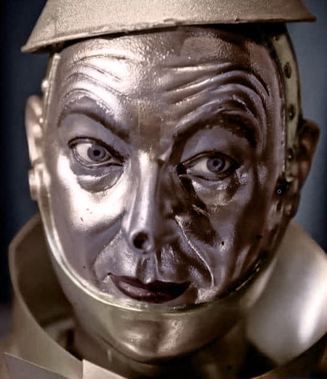 A rare photo of Jack Haley as 'The Tin Man' from the film "The Wizard