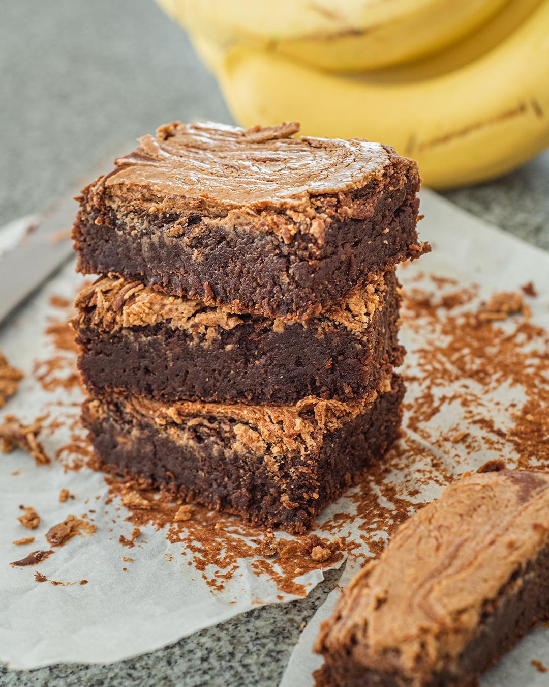 Peanut Butter & Banana Brownie r/veganrecipes