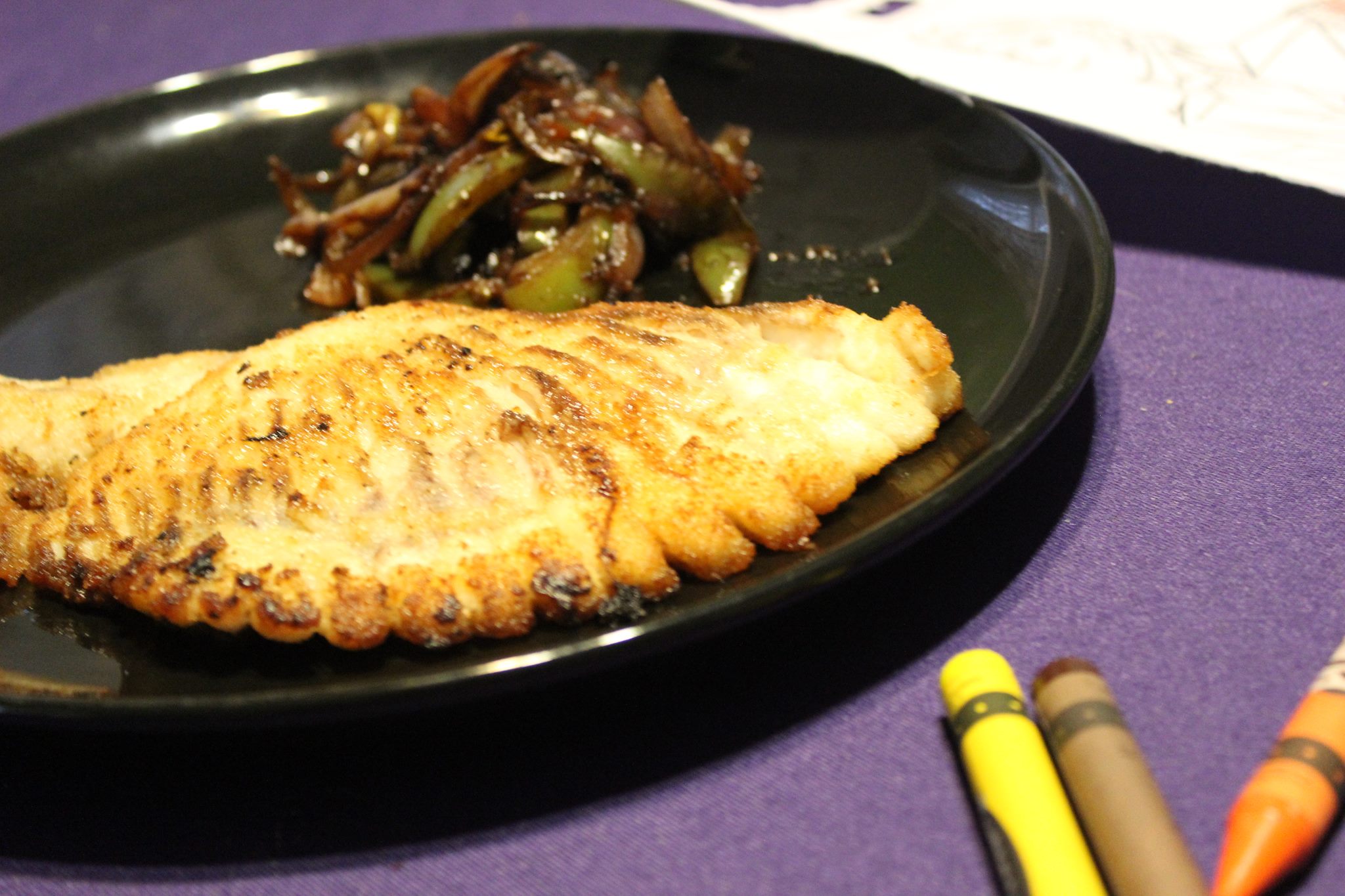 PanFried Skate Fish with Sweet and Sour Peppers and Onions r/ketorecipes