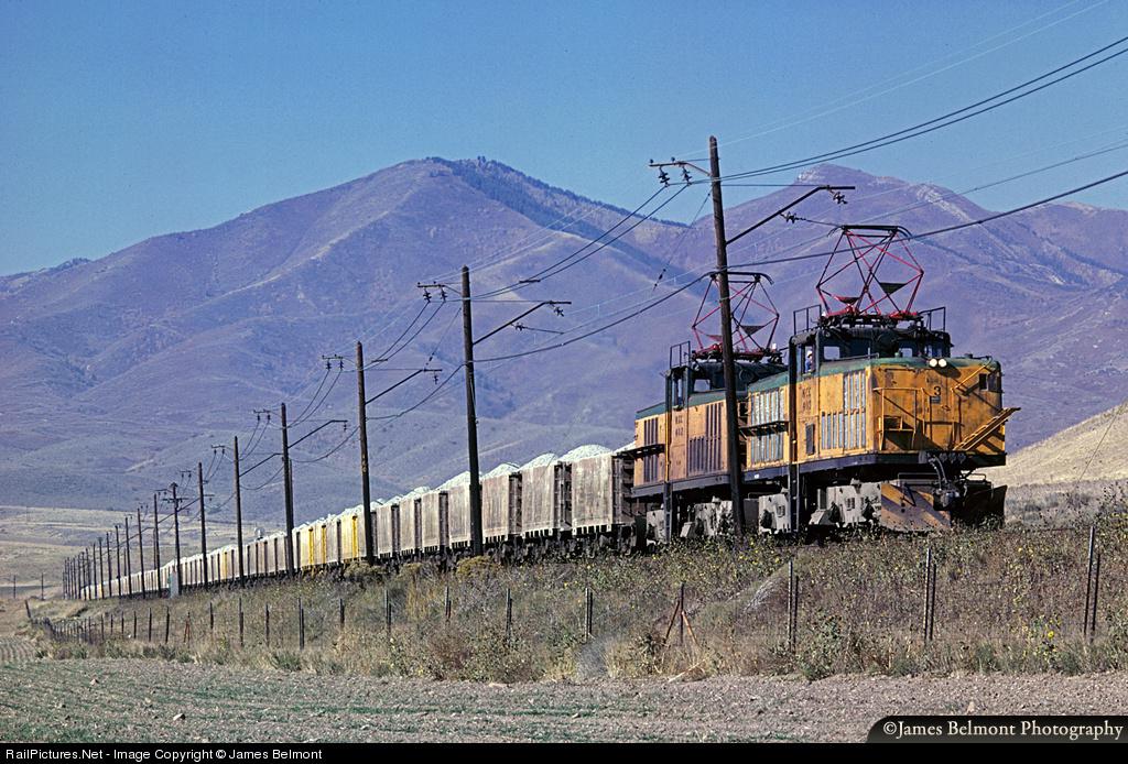 Two of Kennecott Copper's "Magna Motor" electric drag a 90