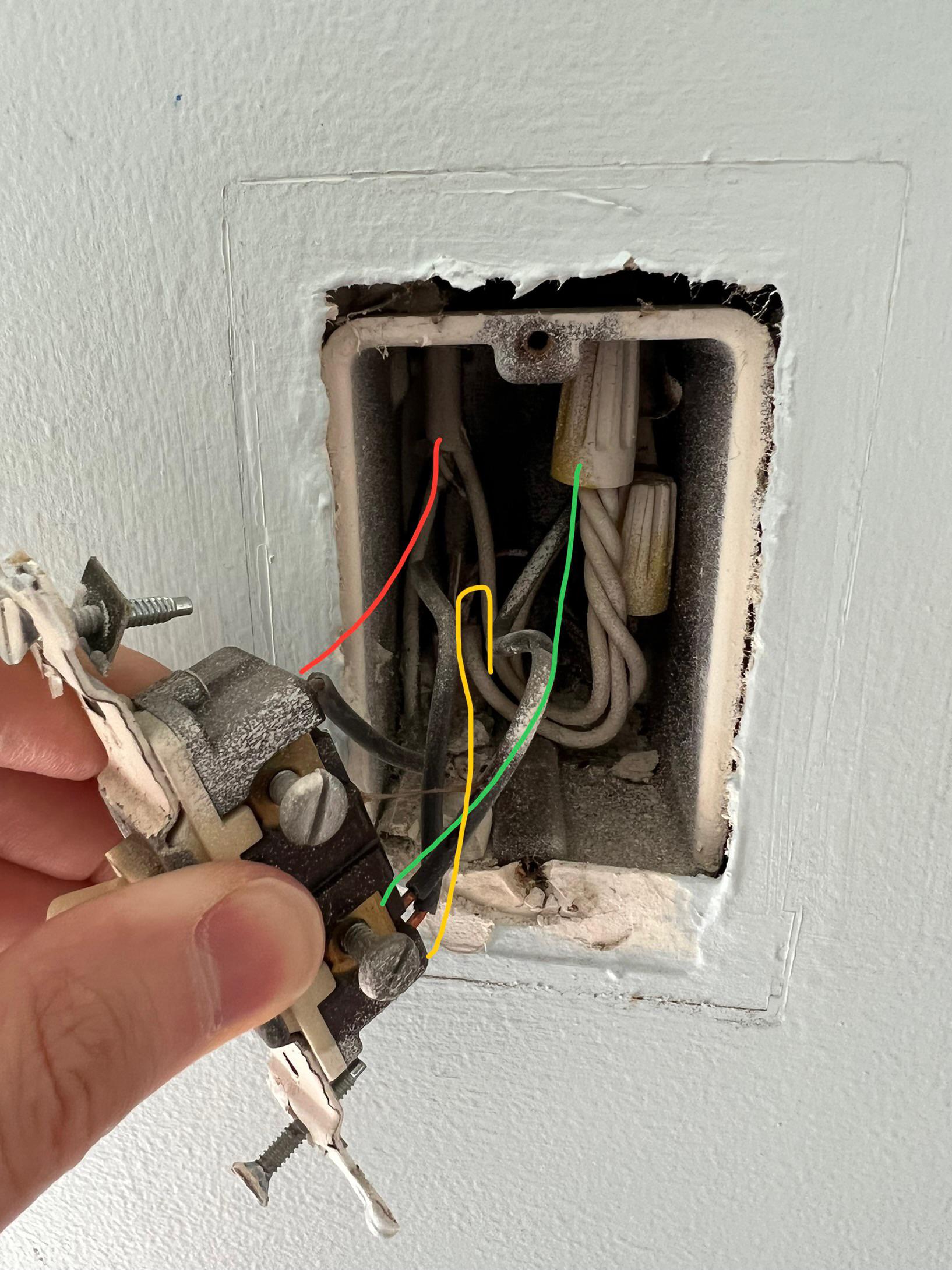 Replacing light switch for outdoor patio light, unsure about wiring