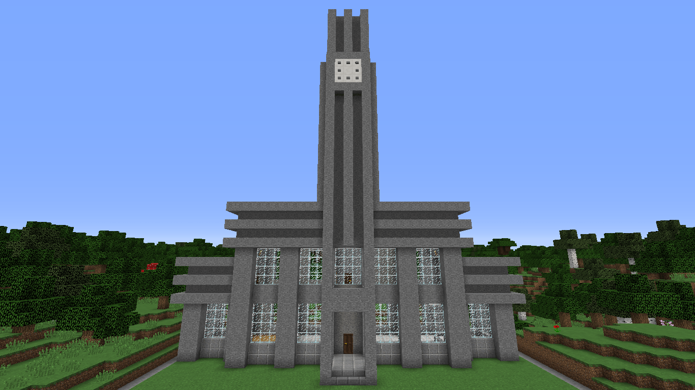 Art Deco town hall made in survival r/Minecraft