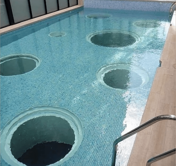 "A pool with holes" I saw this and I thought y'all would have something