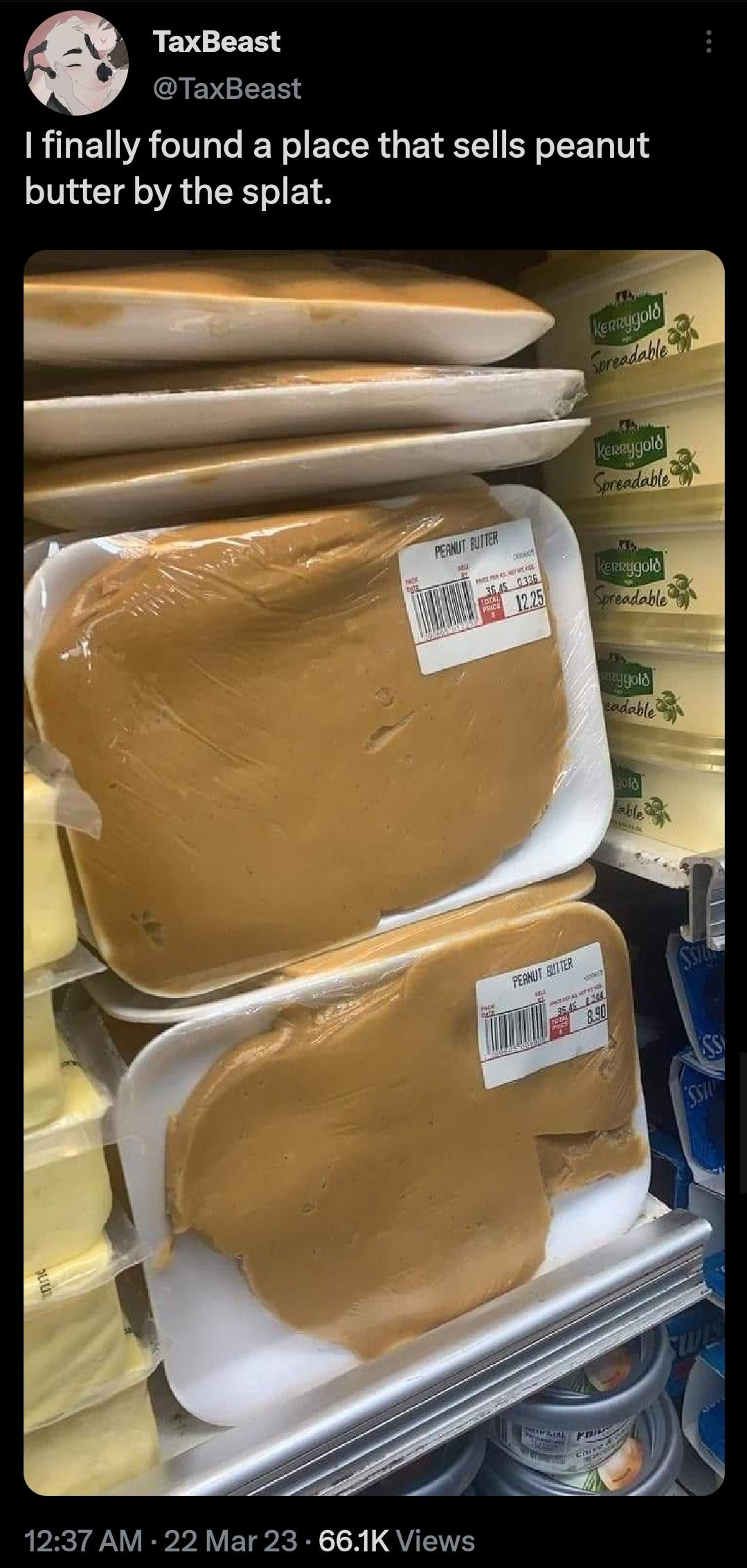 Peanut butter by the splat r/BrandNewSentence