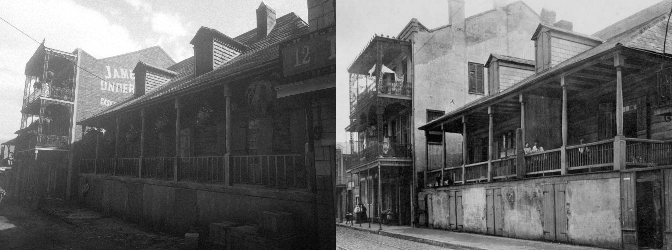 The Madame John's Legacy House, 1899 St. Denis vs. ≈1920's New Orleans