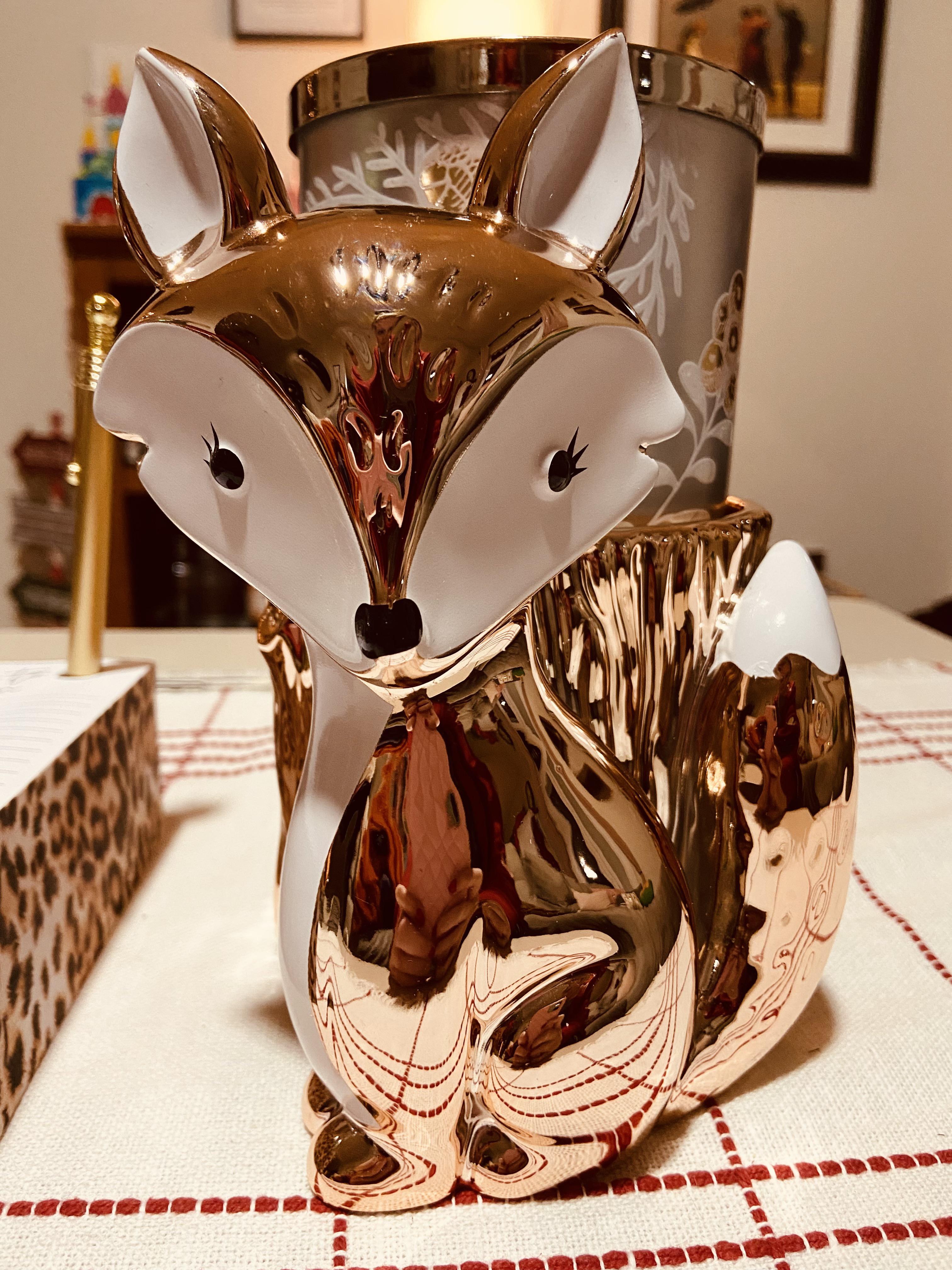 Several months ago my mom saw the fox candle holder in store and said