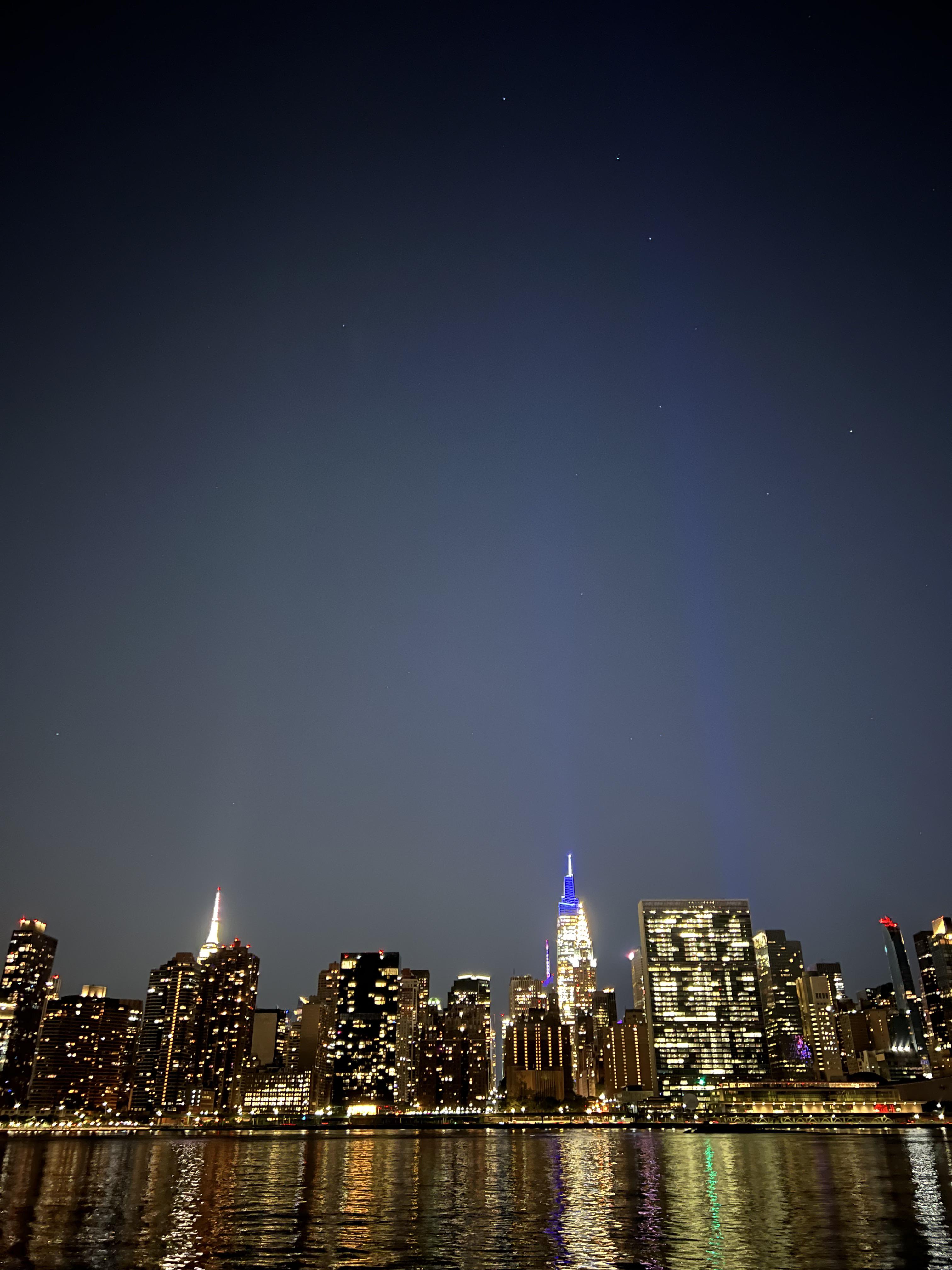 Night time in New York City from outside my apartment CityPorn