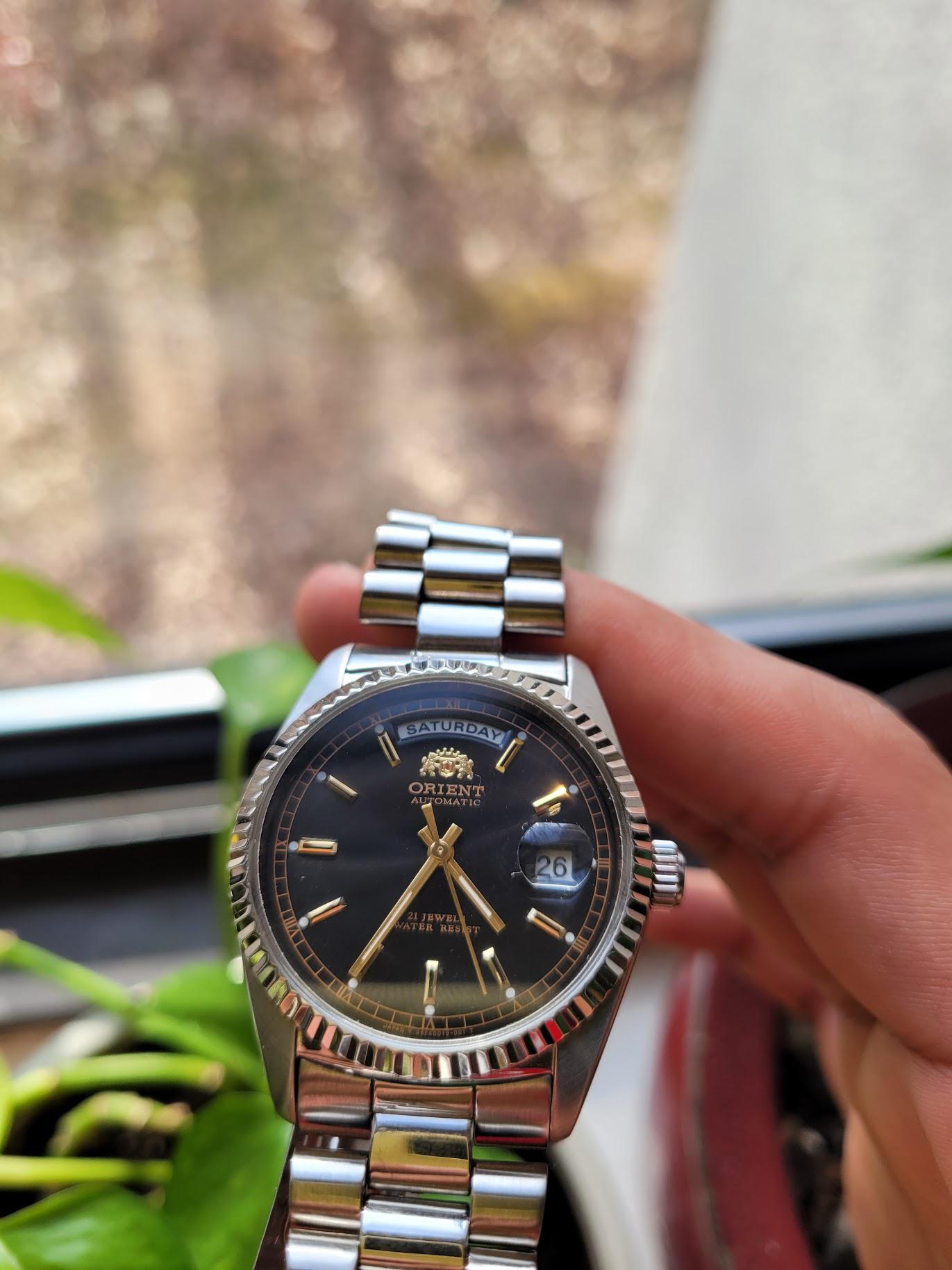 [WTS] Orient President DayDate Black with stick markers Watchexchange