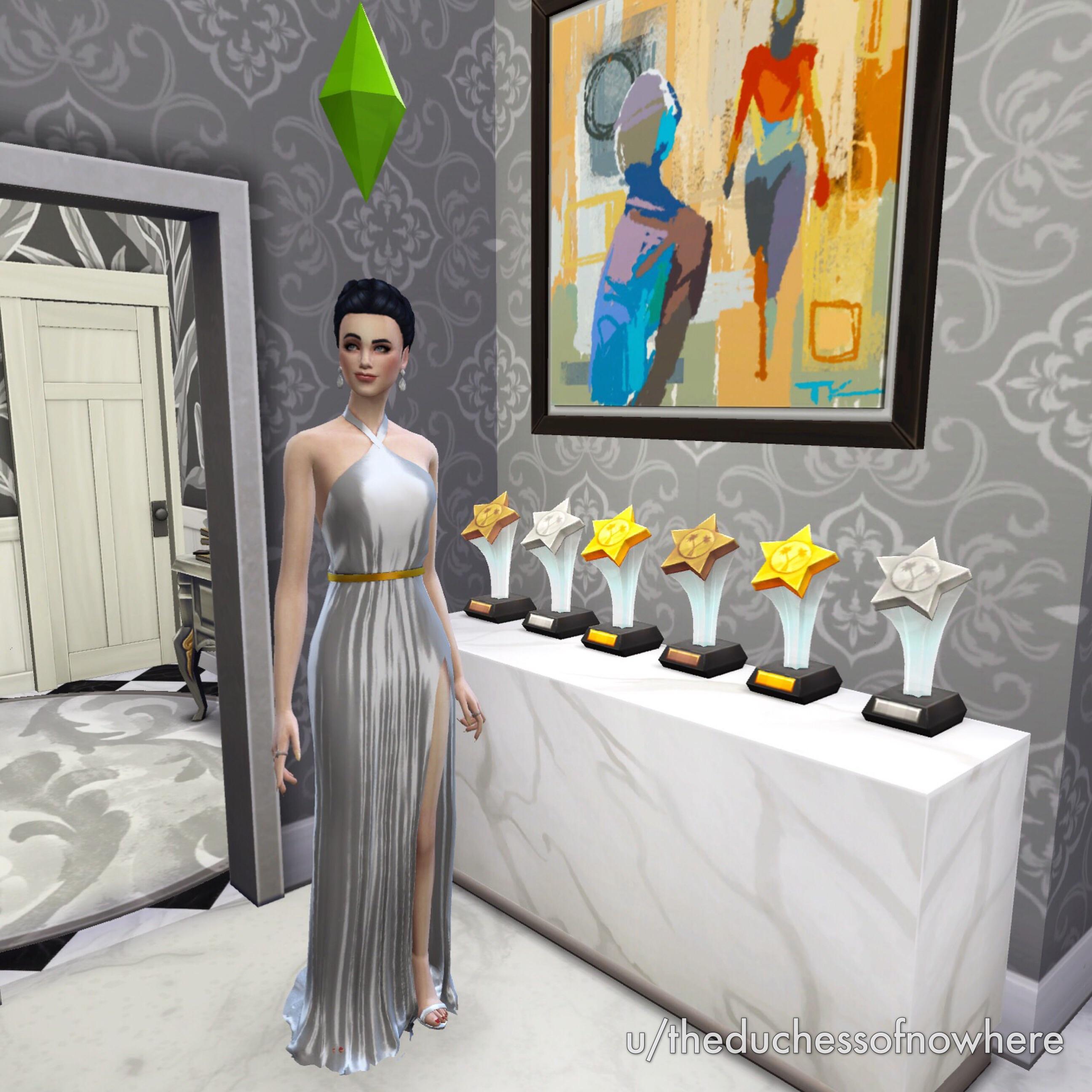 My sim just won her 5th and 6th Starlight Accolade for Acting! She has