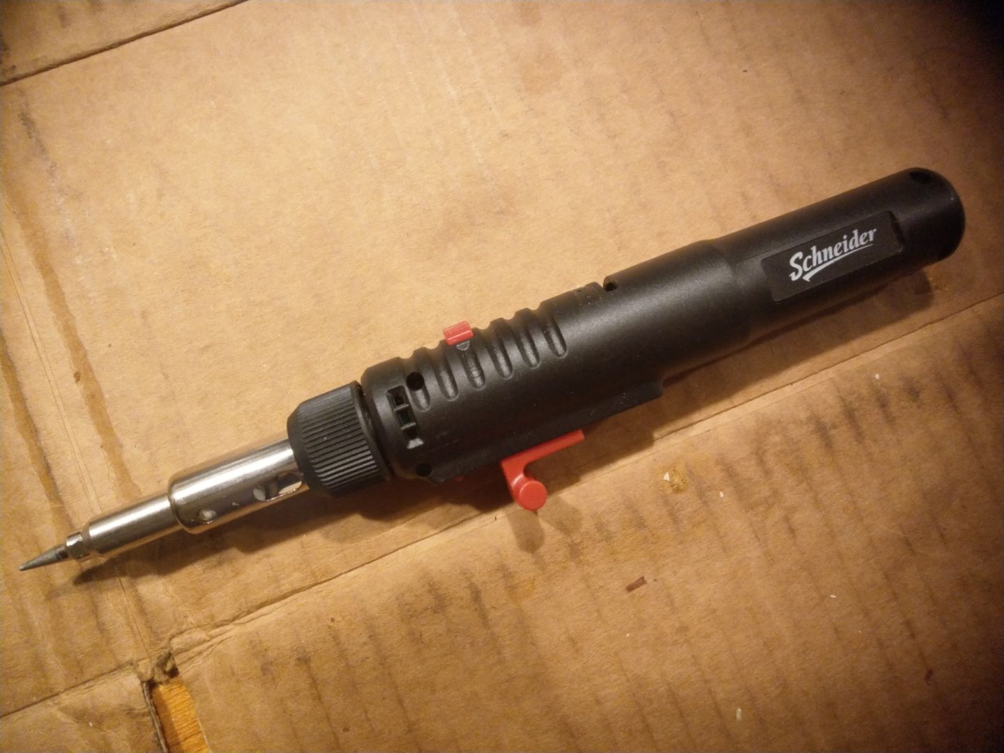Harbor freight cordless soldering iron won't accept butane, can't