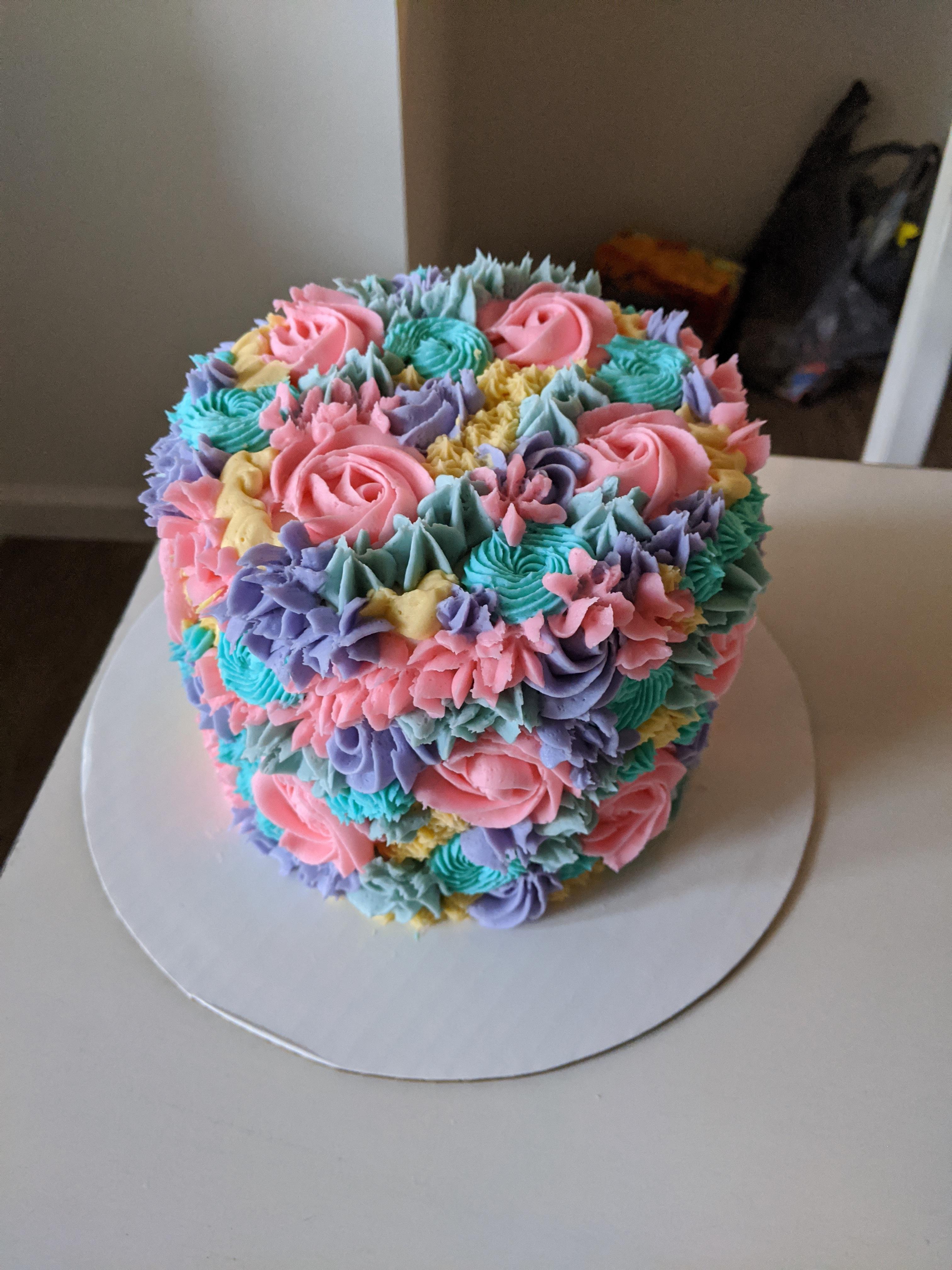 Sweet Spring Floral Cake r/cakedecorating