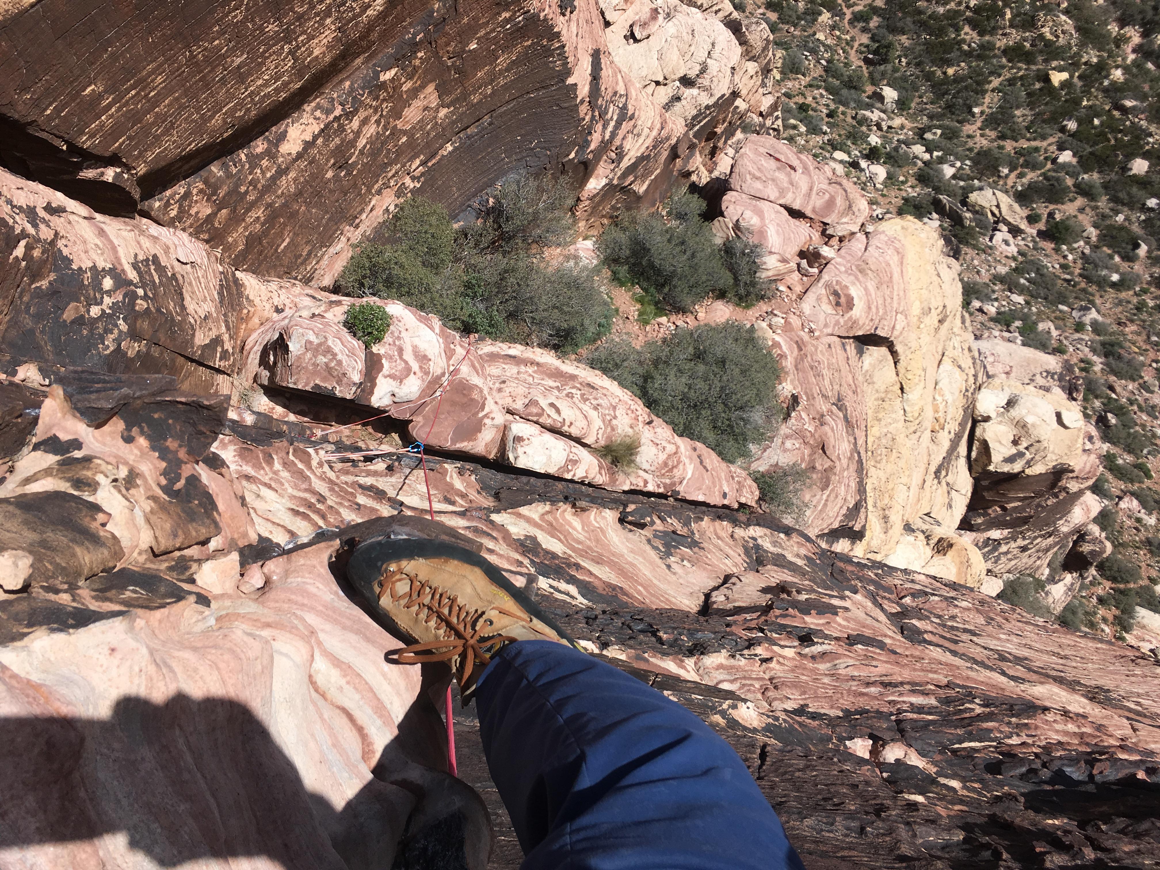 Geronimo (5.6), Red Rock Canyon, early April r/climbing