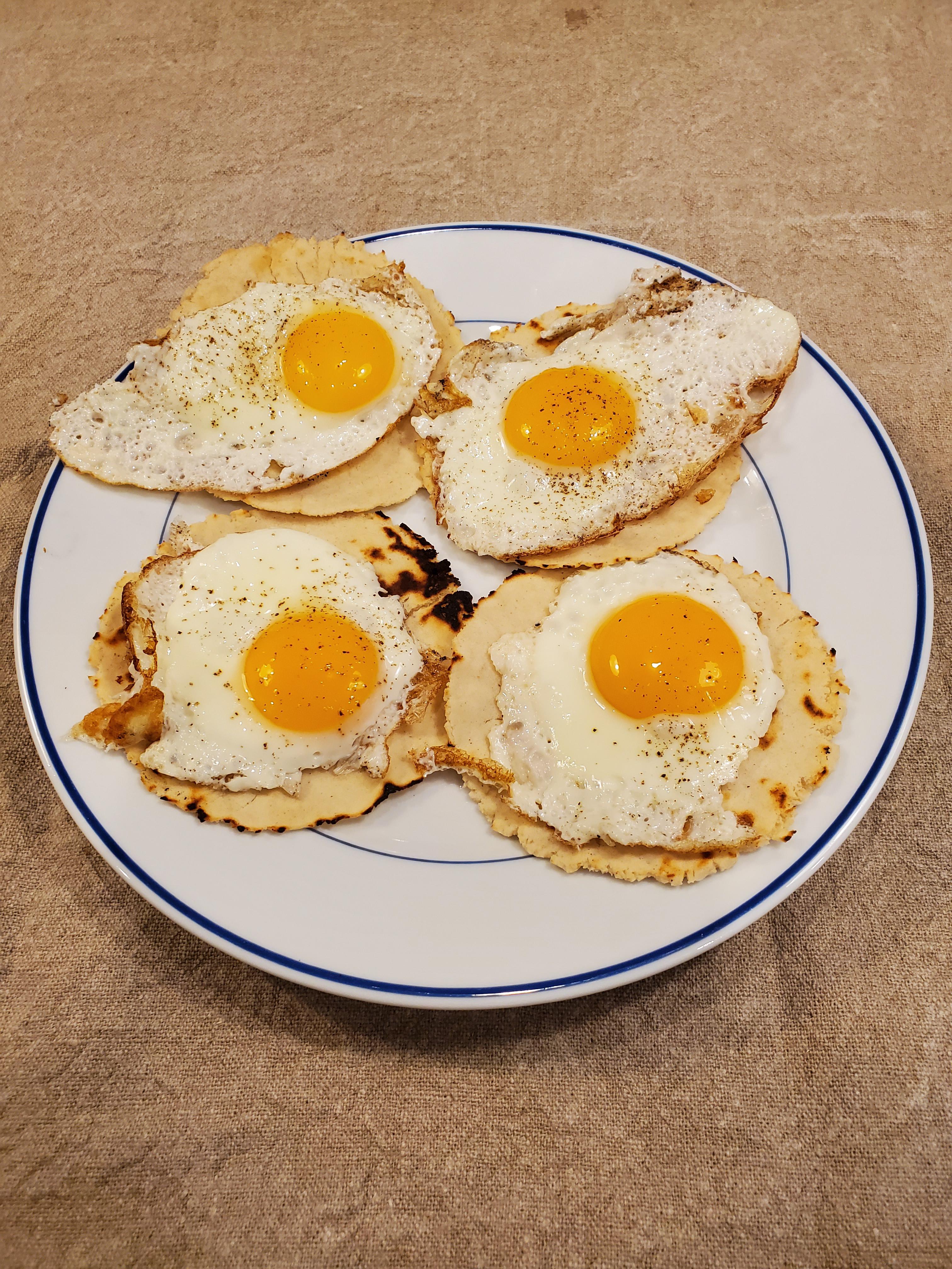 [Homemade] Breakfast Tacos; Duck Fat Corn Tortillas with Sunny Side Up