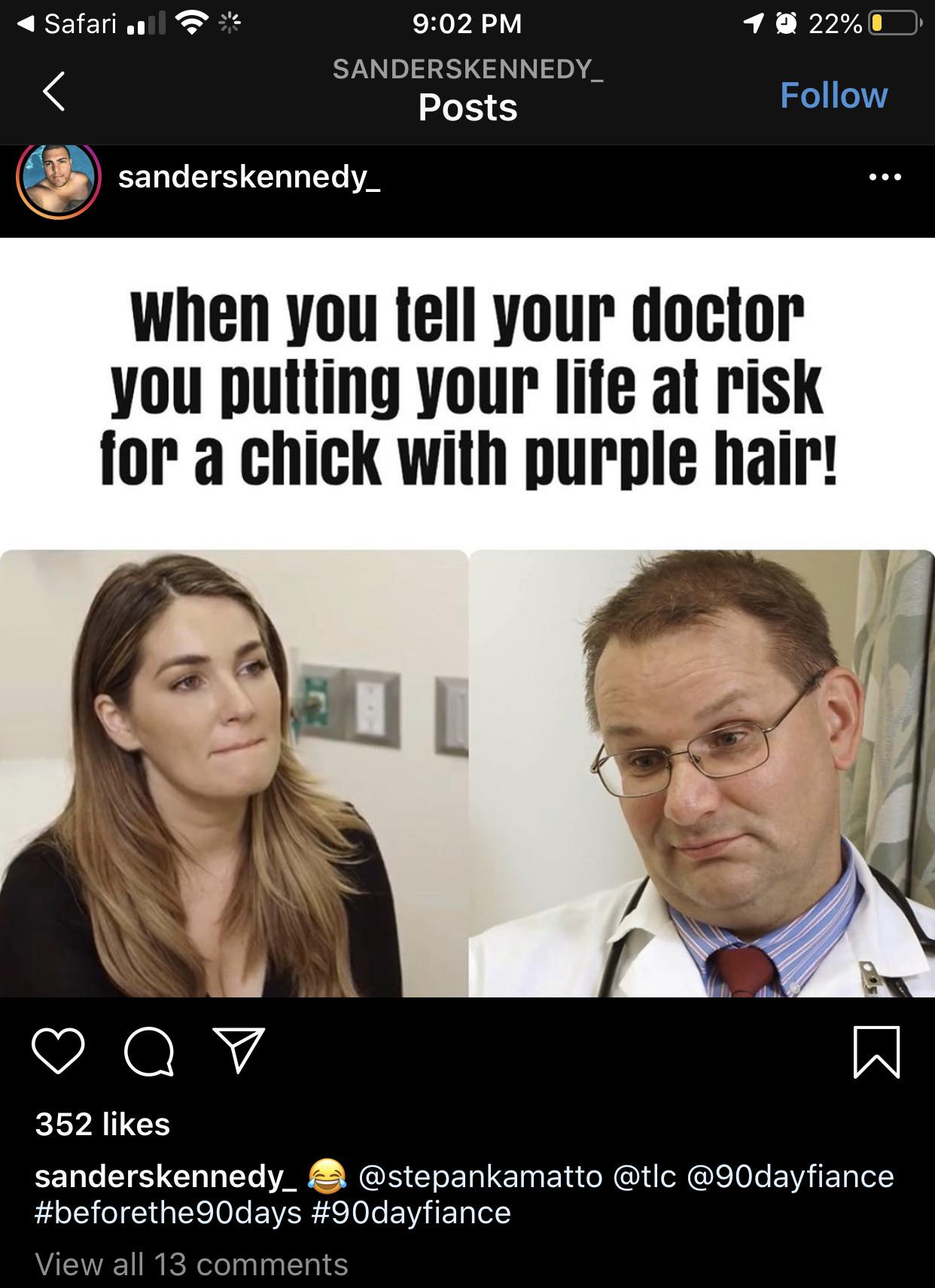 So Stephanie’s “friend” is Sanders Kennedy, who posted this awful post