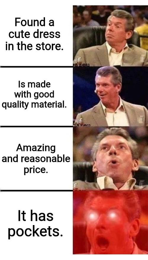 Dresses with pockets > everything else r/memes