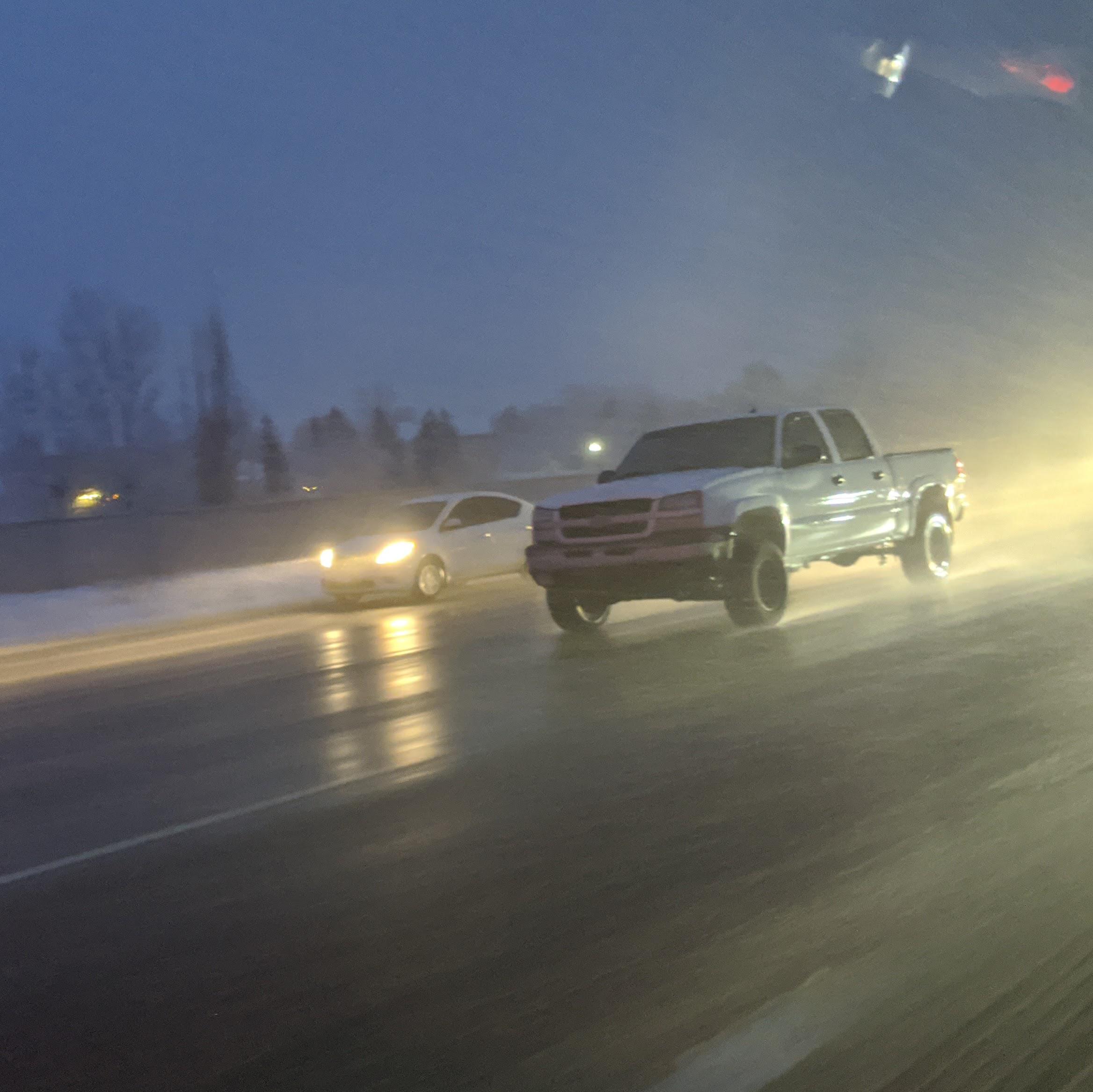 Driving in a snowstorm without headlights or tailights r/IdiotsInCars
