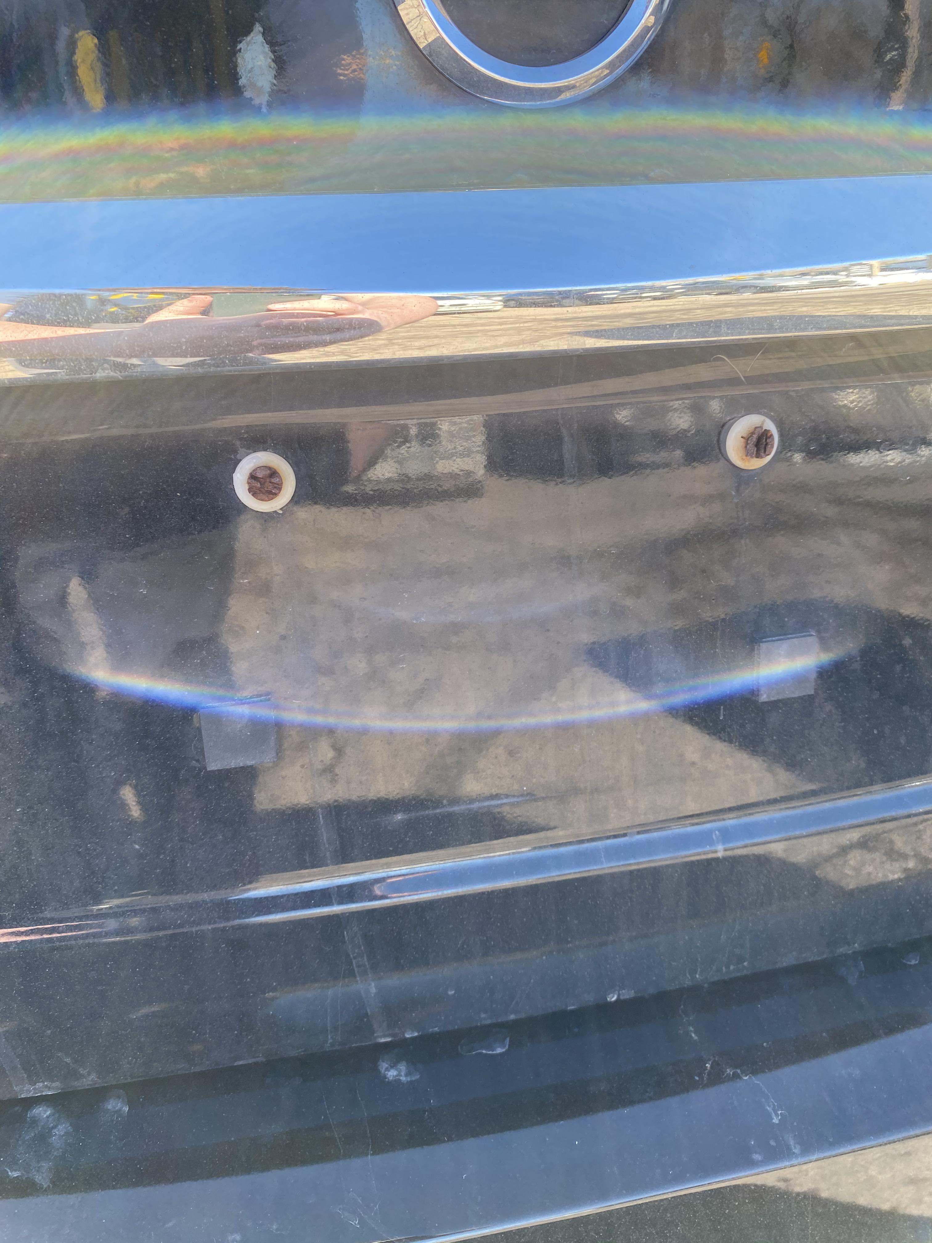 How to remove these completely stripped and rusted license plate bolts