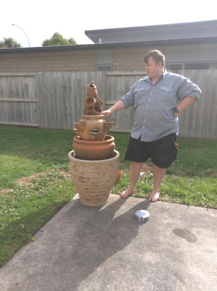 Building a pot sculpture, come spring we will plant it with herbs and