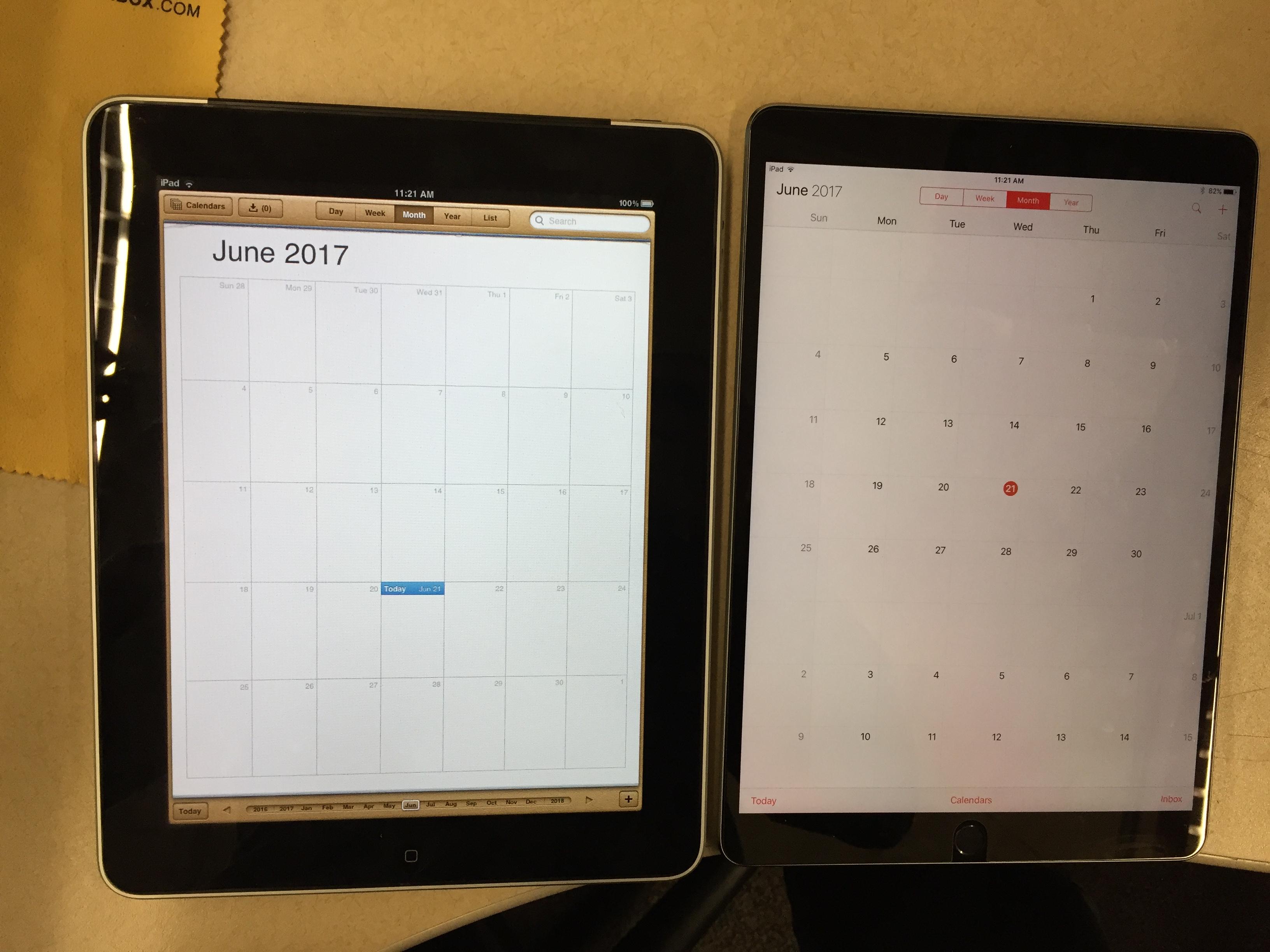 iPad 1 and iPad Pro 10.5 side by side r/pics