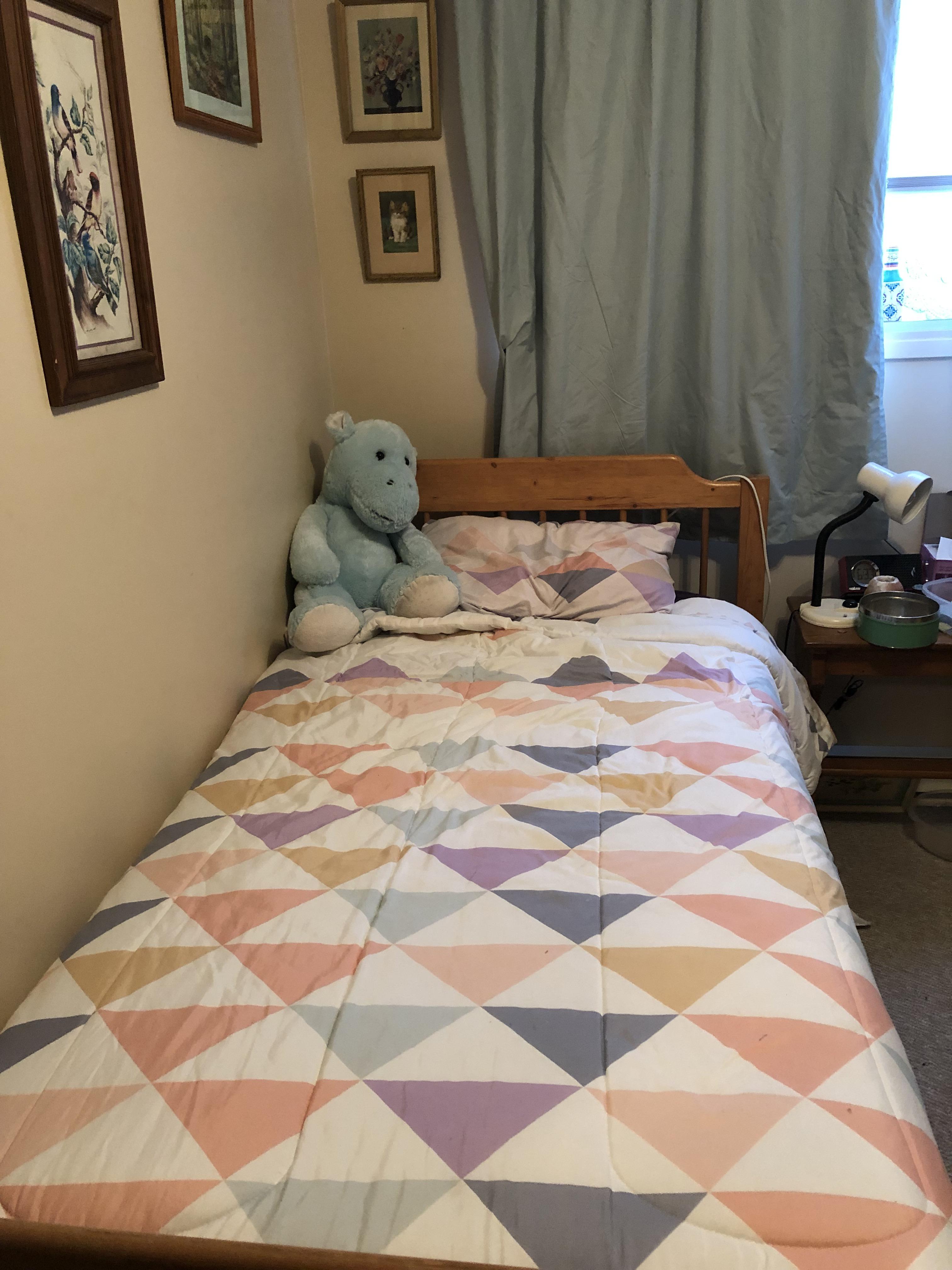 Cute little comforter and pillow case for 3! Perfect for spare room