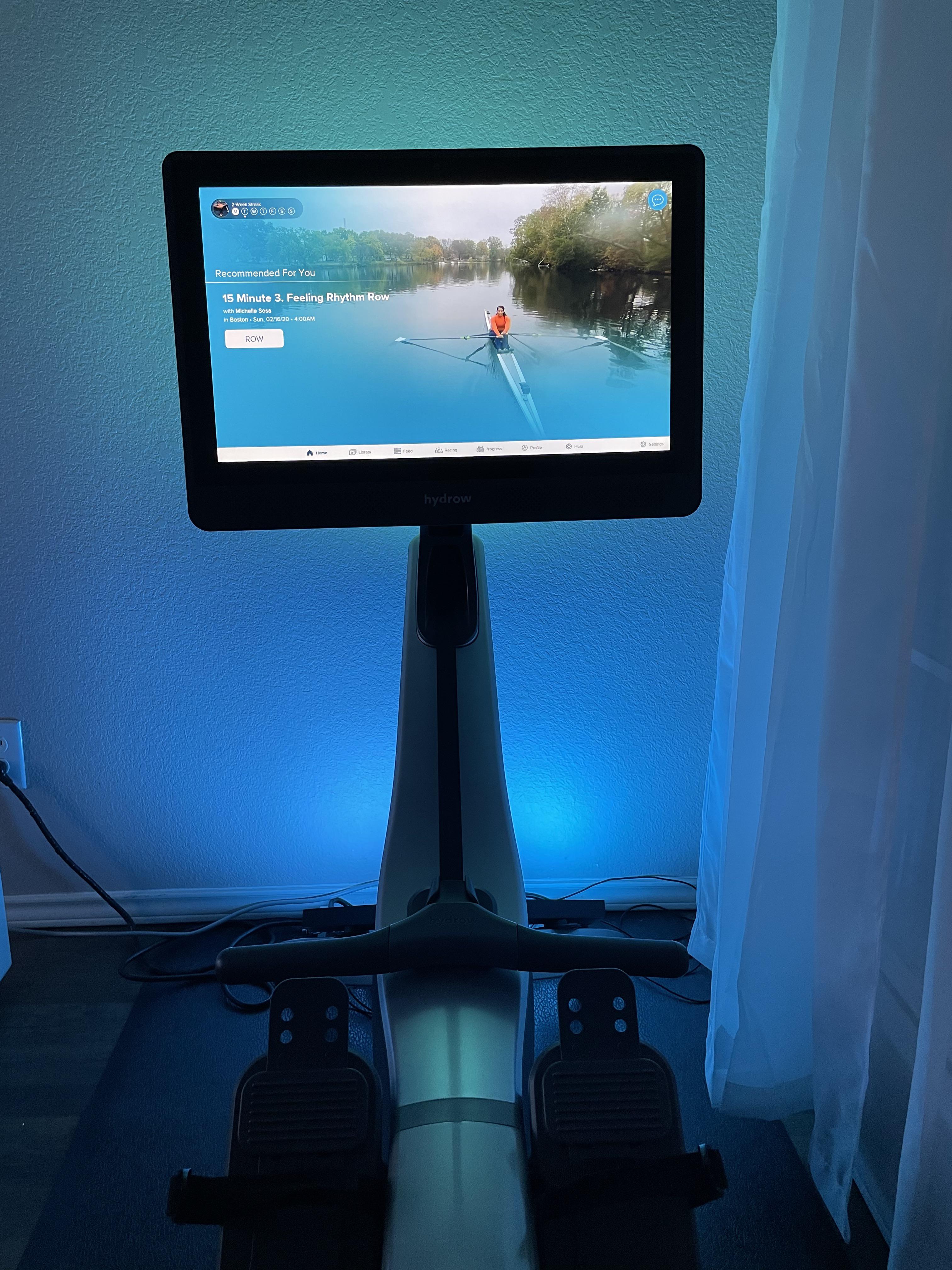 Just got my Hydrow and mounted Philips Hue lights to make it feel like