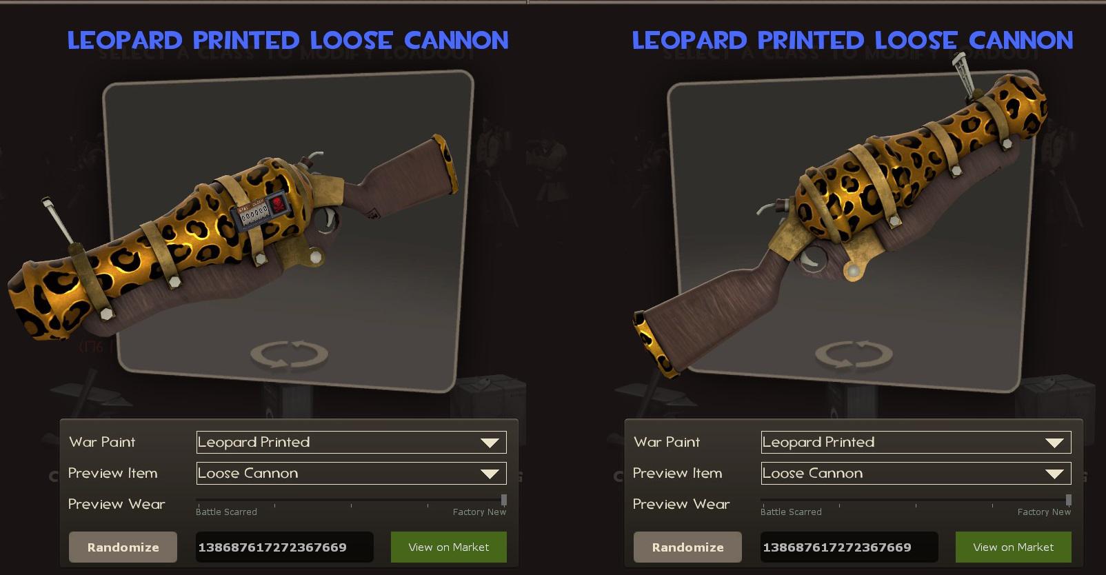 Fun fact a yellow Leopard Printed war paint on Loose Cannon makes it