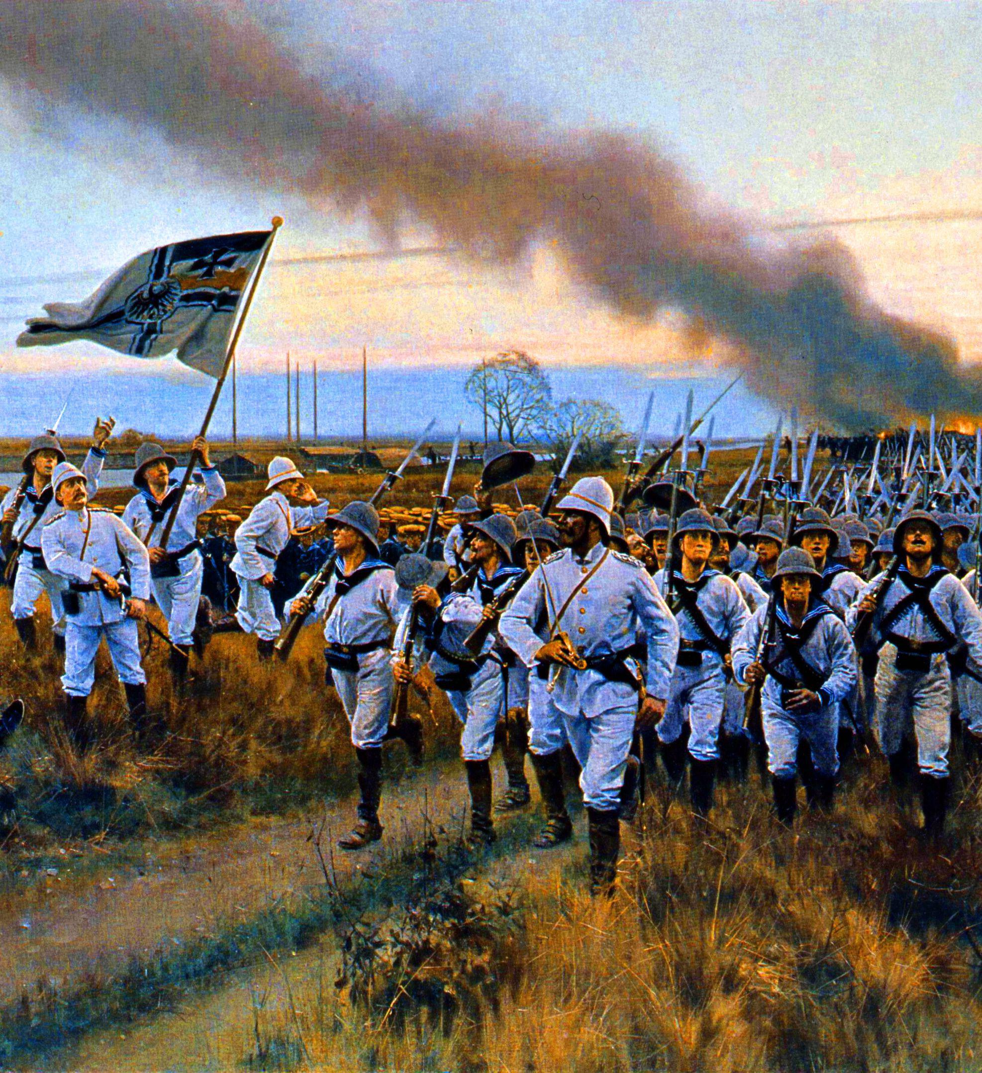 German troops on campaign in China during the Boxer Rebellion. r