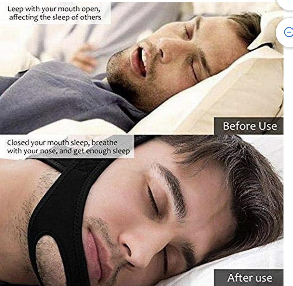 Chin straps help with keeping mouth shut r/Mewing