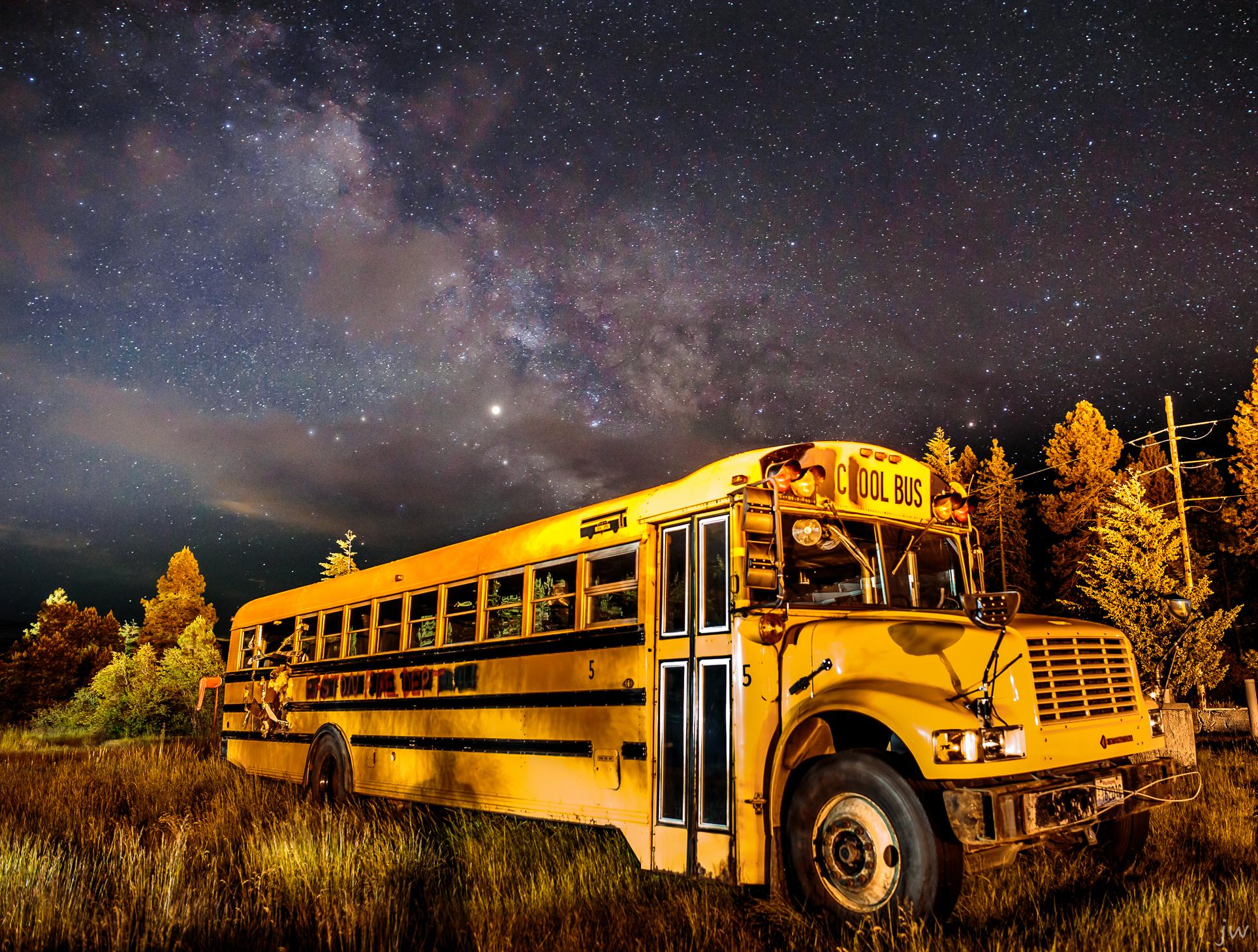 ITAP of the Magical School Bus??? in a sketchy field at midnight. r