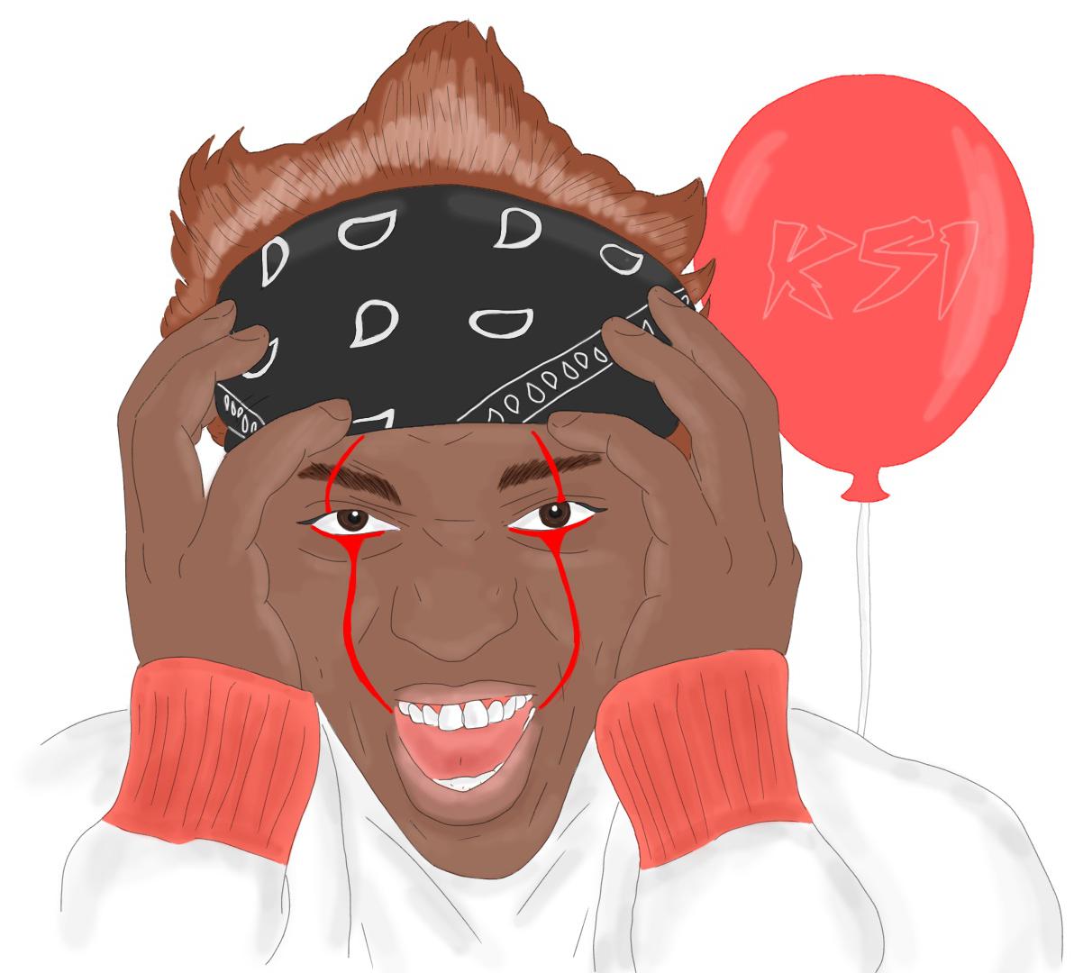 A (late) halloween drawing of KSI as Pennywise from IT! ksi