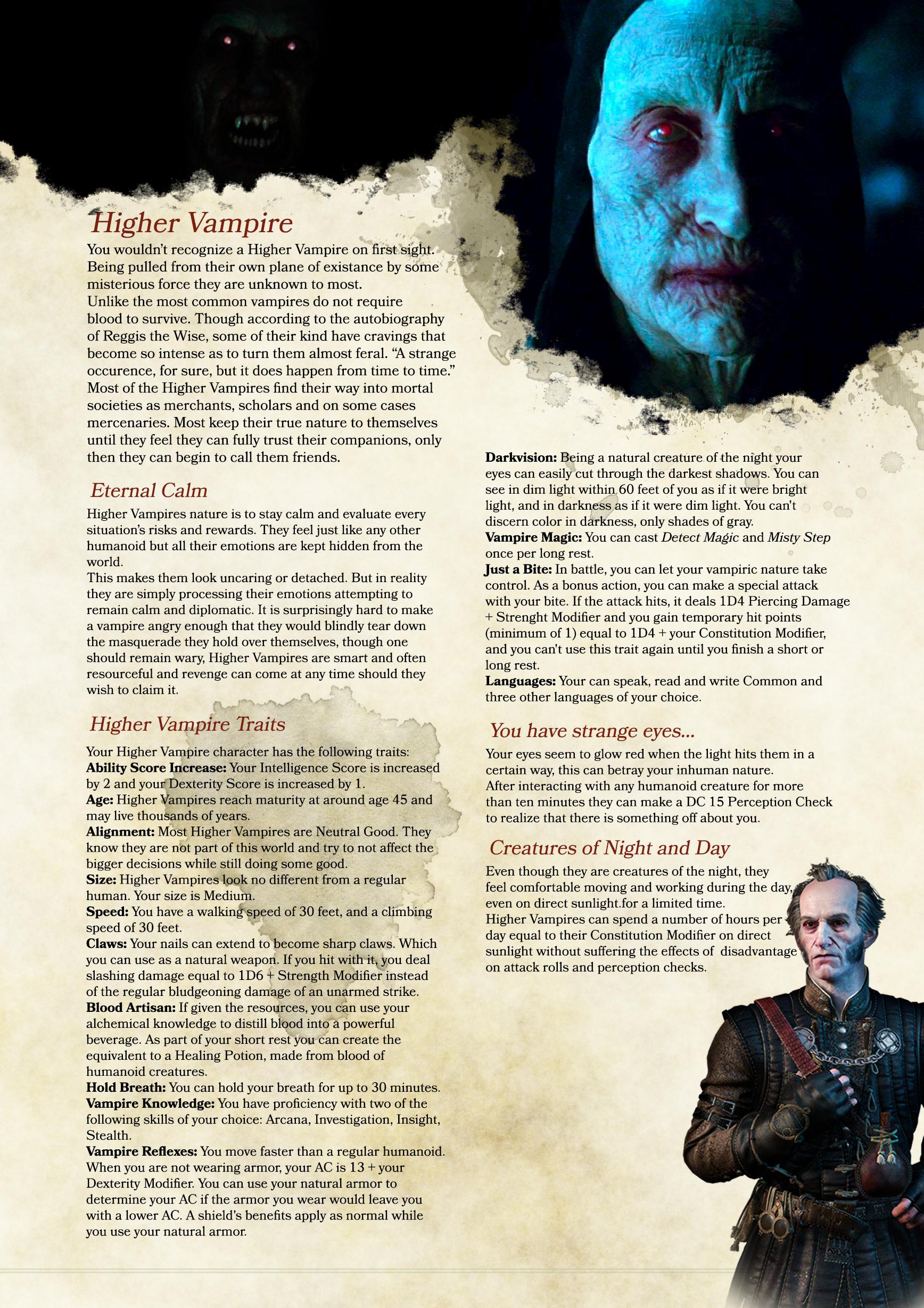 Variant Vampire Race r/DnDHomebrew