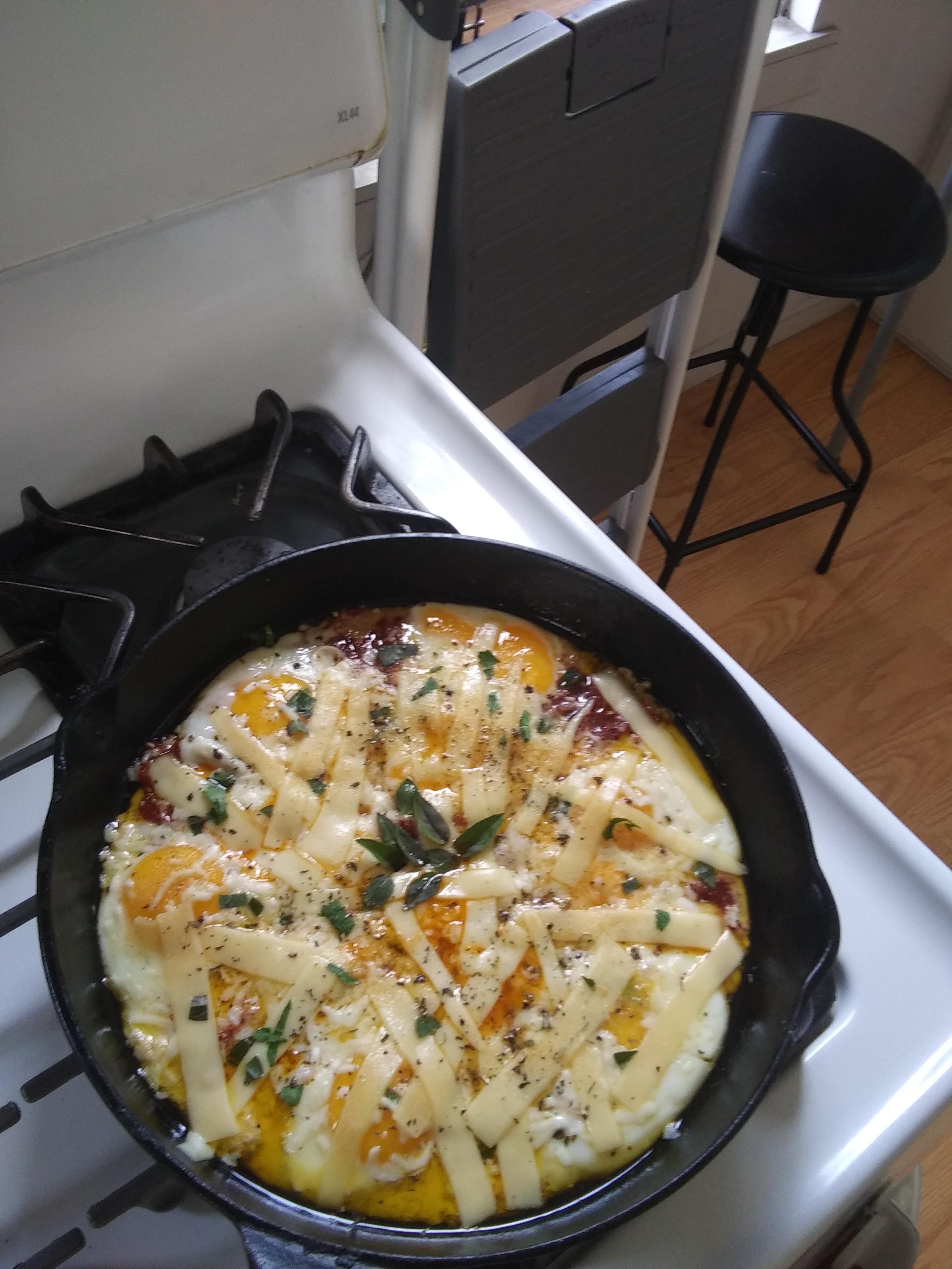 I present "Uova all'inferno" or Eggs in Purgatory is an Italian tomato