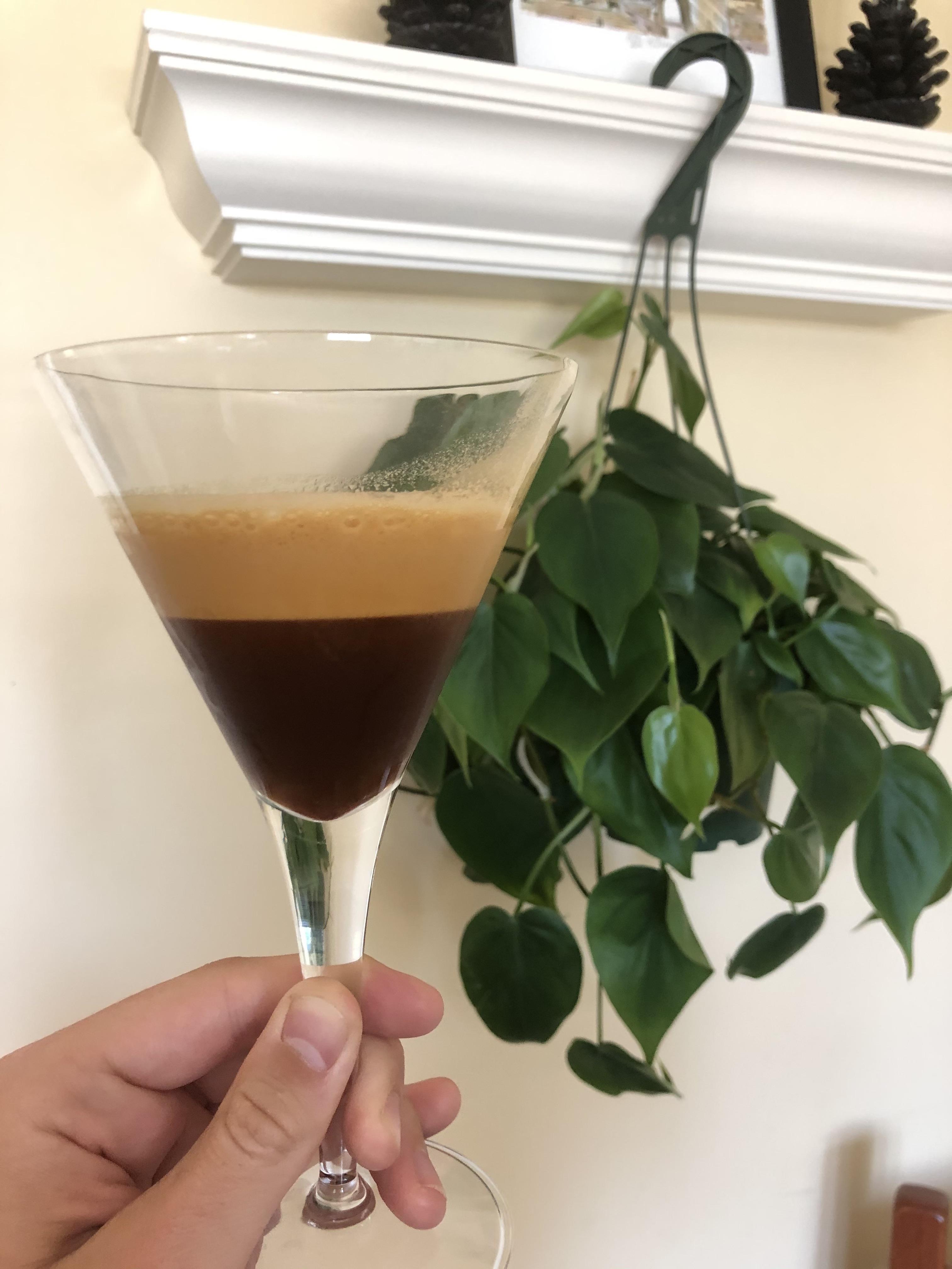 WFH lunch (virgin) Espresso Martini! Recipe in comments r/espresso